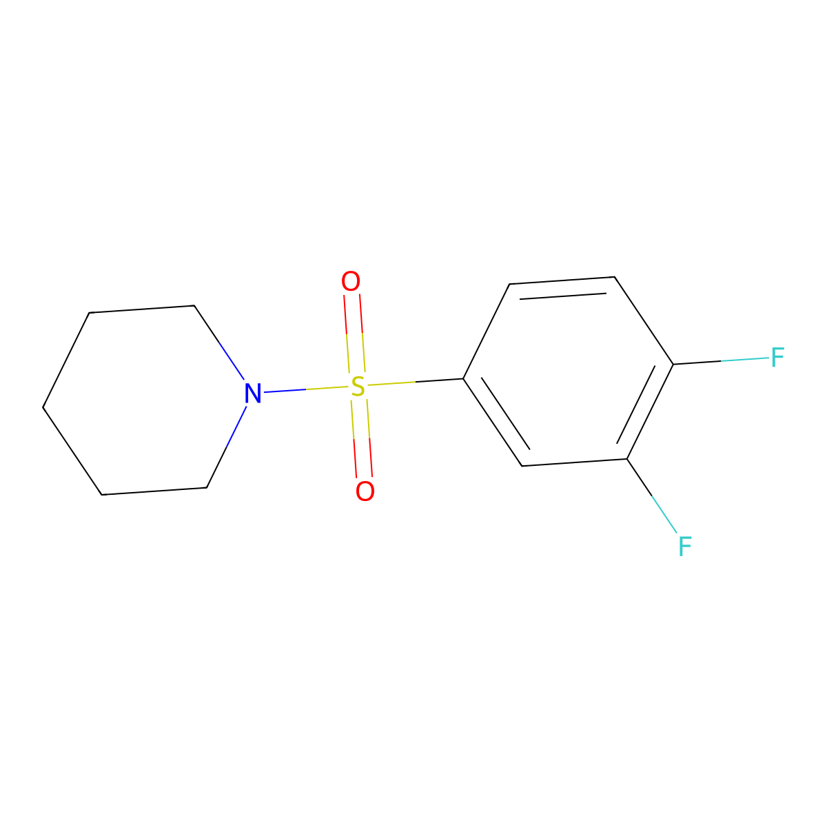 1-[(3,4-Difluorophenyl)sulfonyl]piperidine molecular structure, CAS 618393-82-1