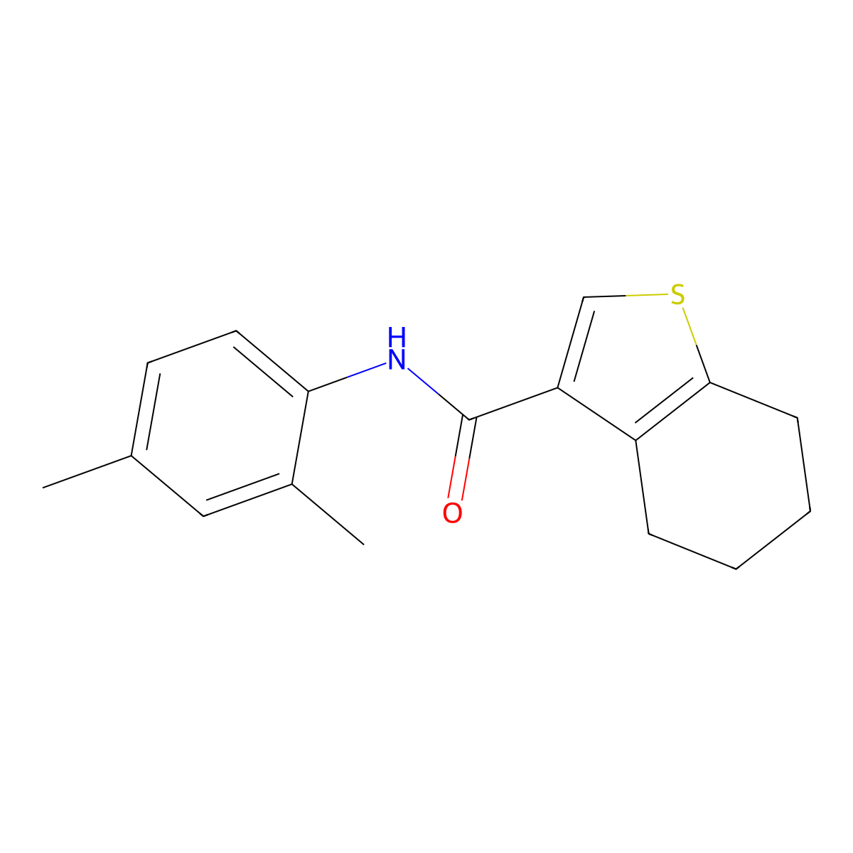 N-(2,4-dimethylphenyl)-4,5,6,7-tetrahydro-1-benzothiophene-3-carboxamide molecular structure, CAS 618394-08-4