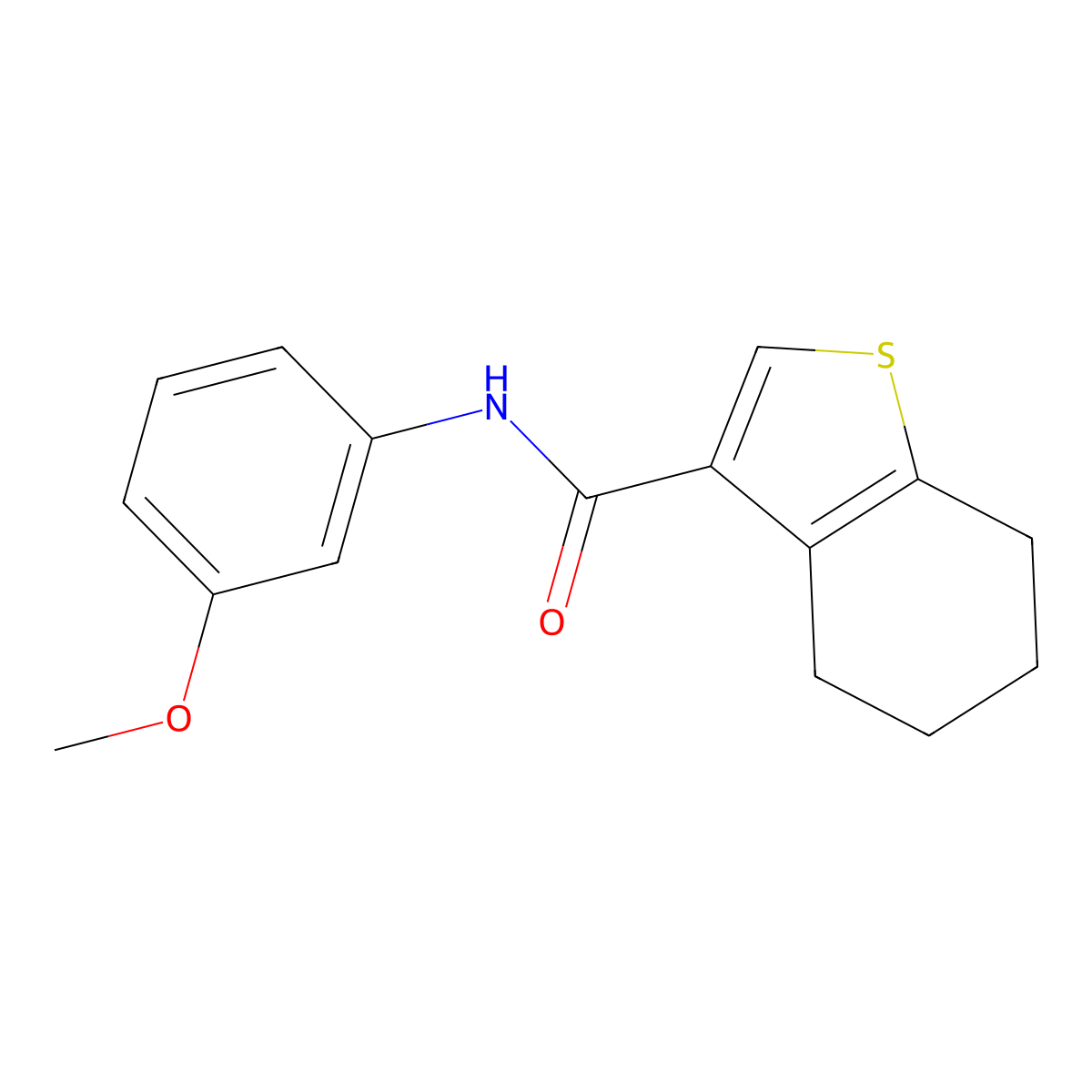 N-(3-methoxyphenyl)-4,5,6,7-tetrahydro-1-benzothiophene-3-carboxamide molecular structure, CAS 618394-11-9