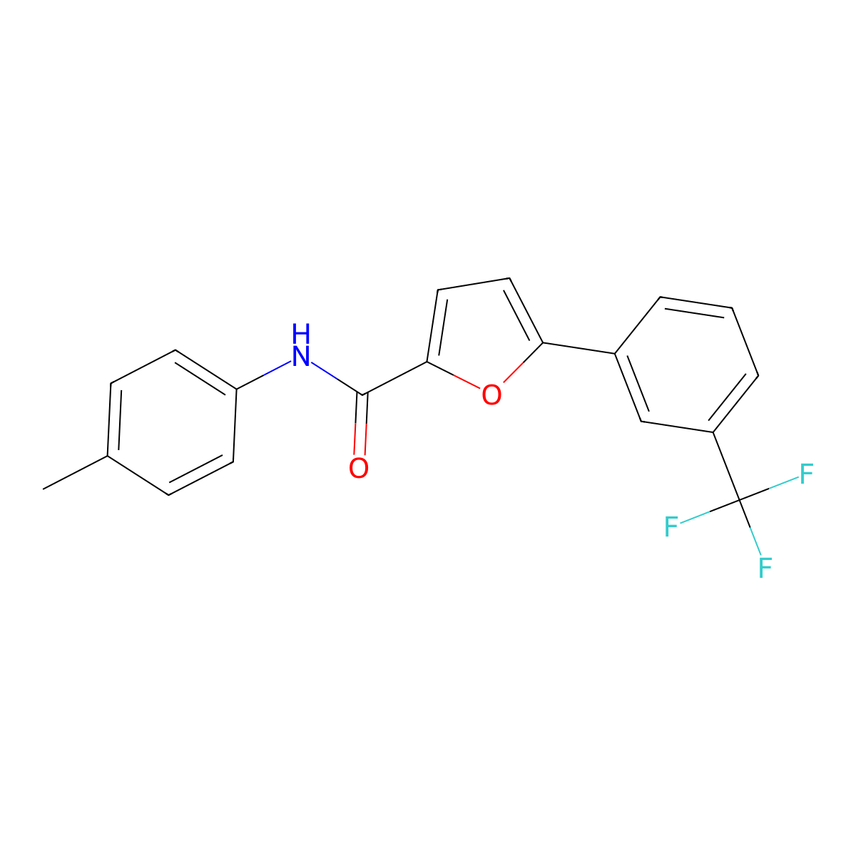 N-(4-methylphenyl)-5-[3-(trifluoromethyl)phenyl]furan-2-carboxamide molecular structure, CAS 618394-39-1
