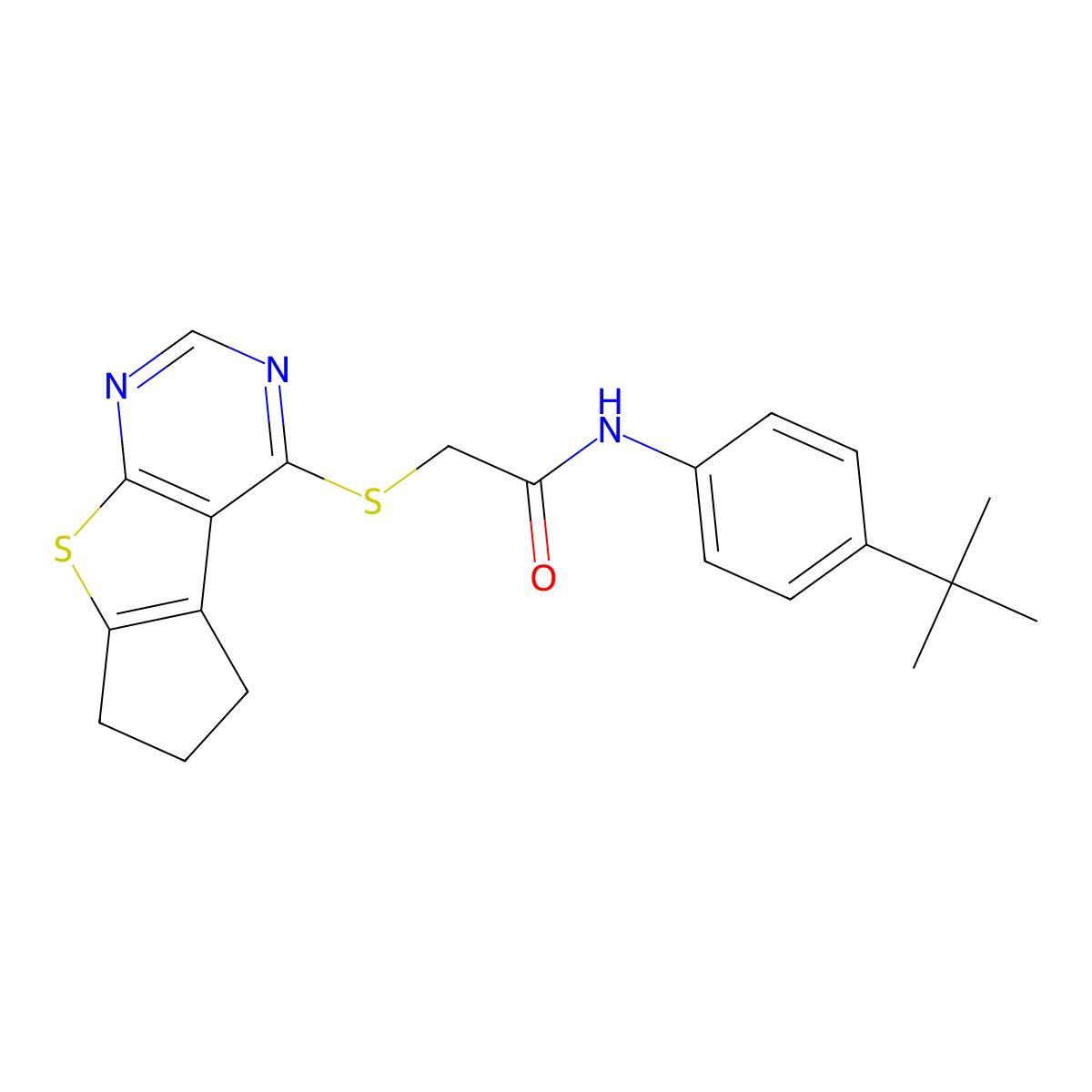 N-(4-tert-butylphenyl)-2-{7-thia-9,11-diazatricyclo[6.4.0.0^{2,6}]dodeca-1(12),2(6),8,10-tetraen-12-ylsulfanyl}acetamide molecular structure, CAS 618394-70-0