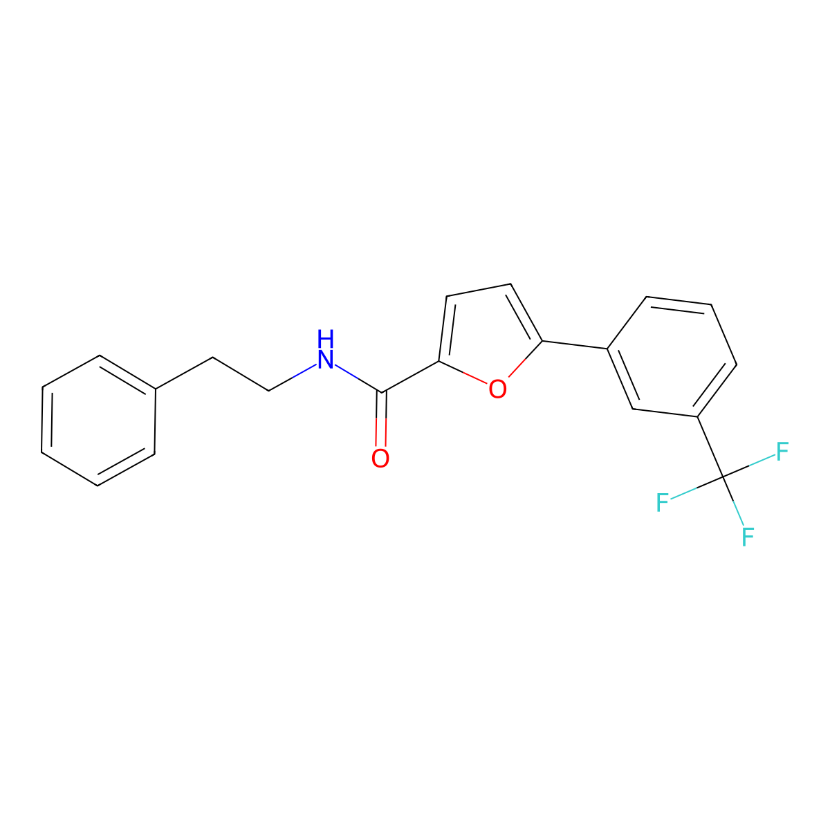 N-(2-phenylethyl)-5-[3-(trifluoromethyl)phenyl]furan-2-carboxamide molecular structure, CAS 618394-81-3
