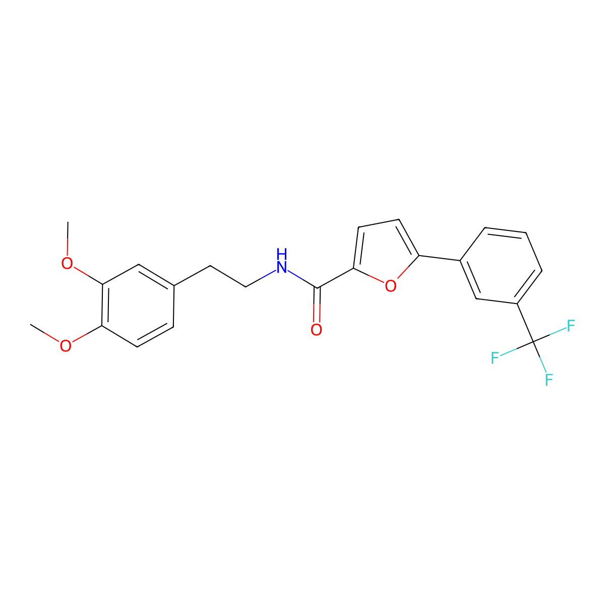 N-[2-(3,4-dimethoxyphenyl)ethyl]-5-[3-(trifluoromethyl)phenyl]furan-2-carboxamide molecular structure, CAS 618394-89-1