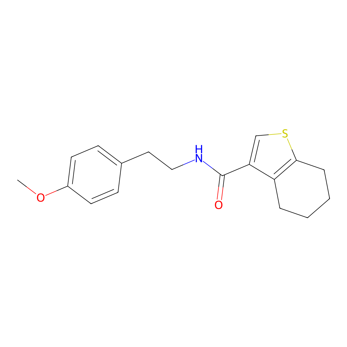 N-[2-(4-methoxyphenyl)ethyl]-4,5,6,7-tetrahydro-1-benzothiophene-3-carboxamide molecular structure, CAS 618394-99-3