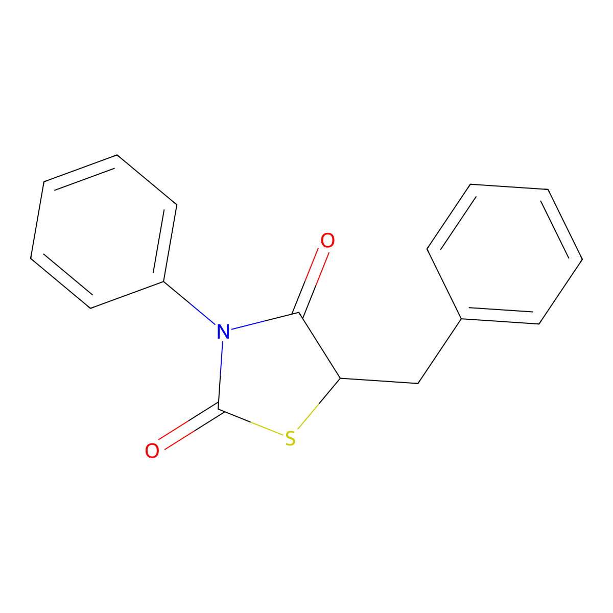 5-Benzyl-3-phenylthiazolidine-2,4-dione molecular structure, CAS 618396-02-4