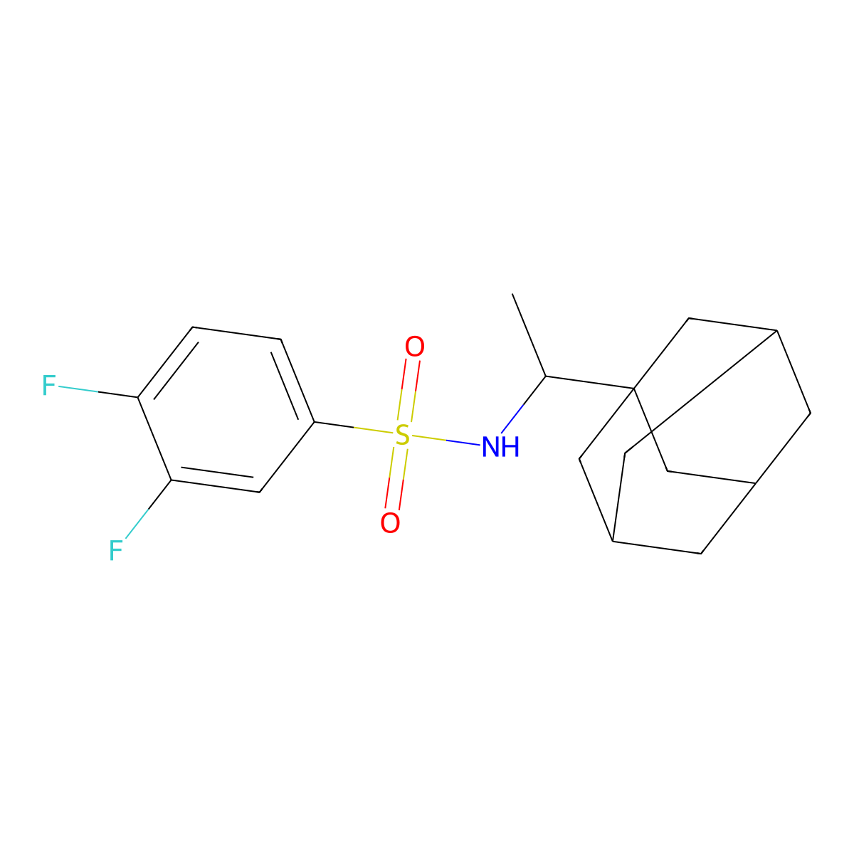 (Adamantanylethyl)[(3,4-difluorophenyl)sulfonyl]amine molecular structure, CAS 618396-37-5