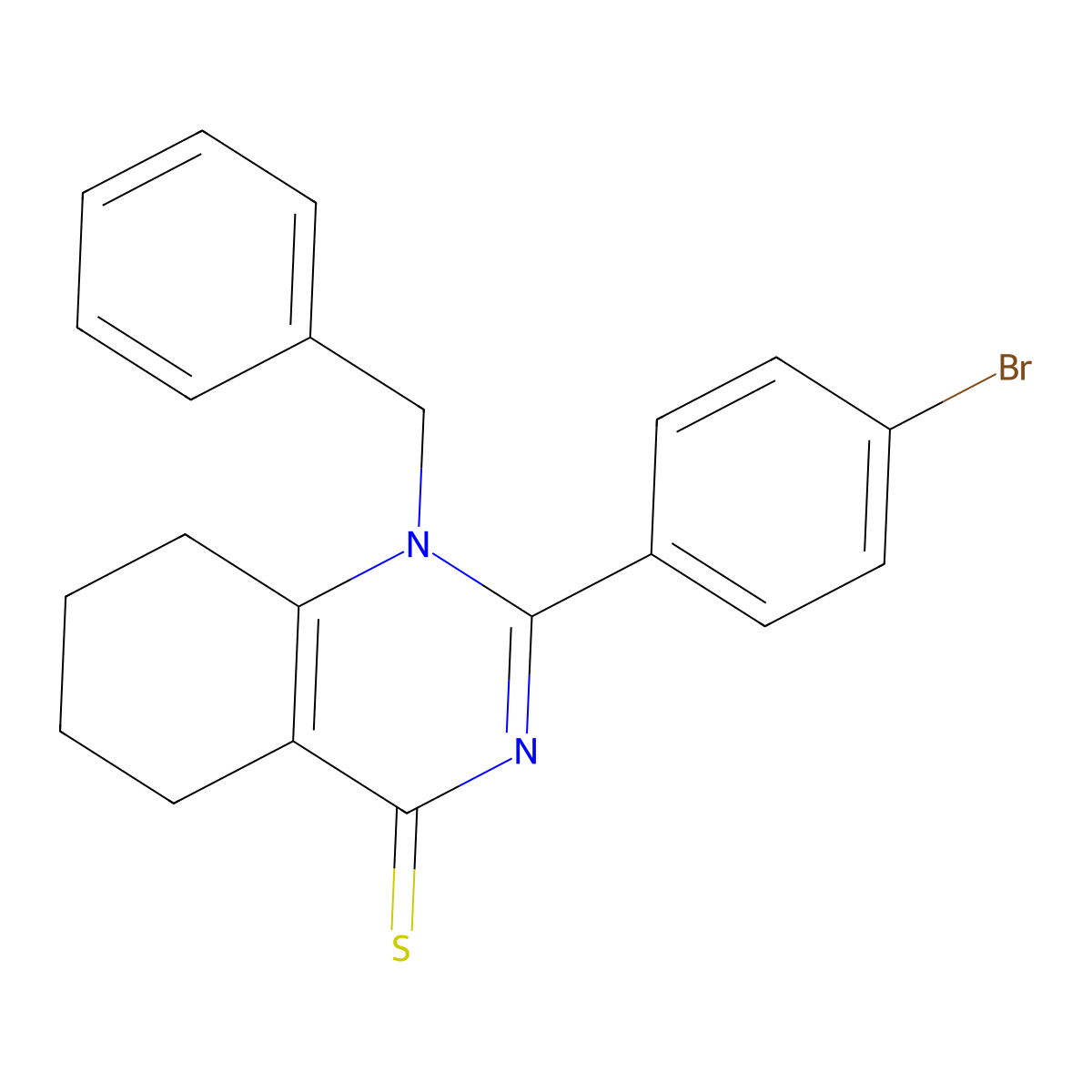 1-benzyl-2-(4-bromophenyl)-5,6,7,8-tetrahydroquinazoline-4(1H)-thione molecular structure, CAS 618396-54-6