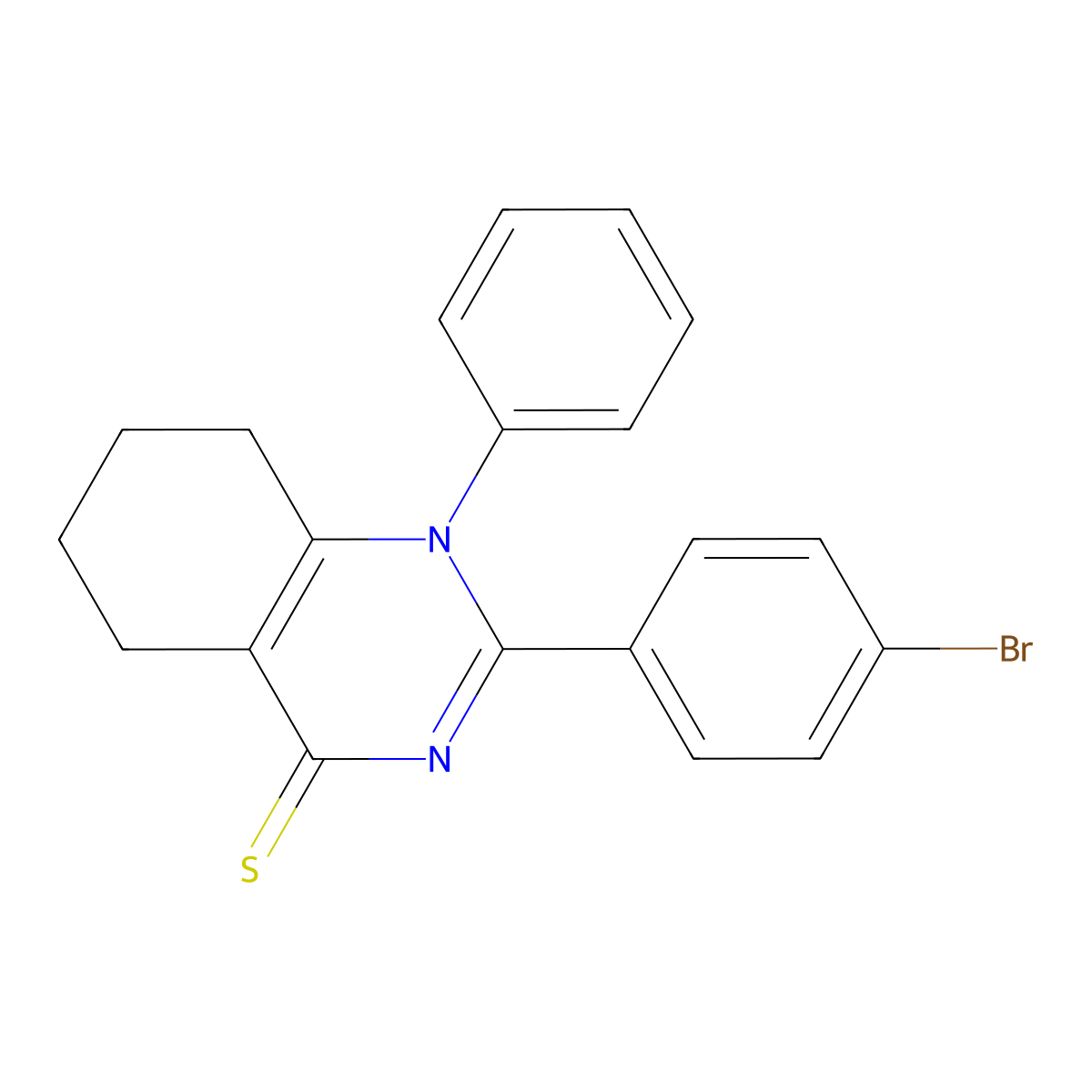 2-(4-Bromophenyl)-1-phenyl-5,6,7,8-tetrahydroquinazoline-4-thione molecular structure, CAS 618396-67-1