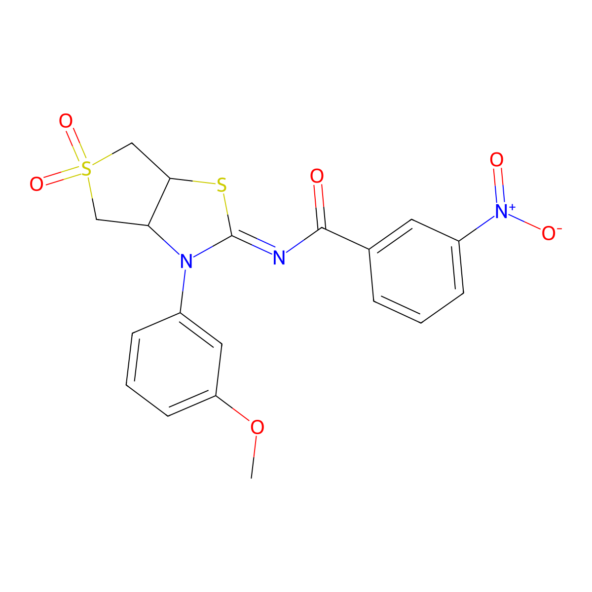 (E)-N-(3-(3-methoxyphenyl)-5,5-dioxidotetrahydrothieno[3,4-d]thiazol-2(3H)-ylidene)-3-nitrobenzamide molecular structure, CAS 618396-86-4