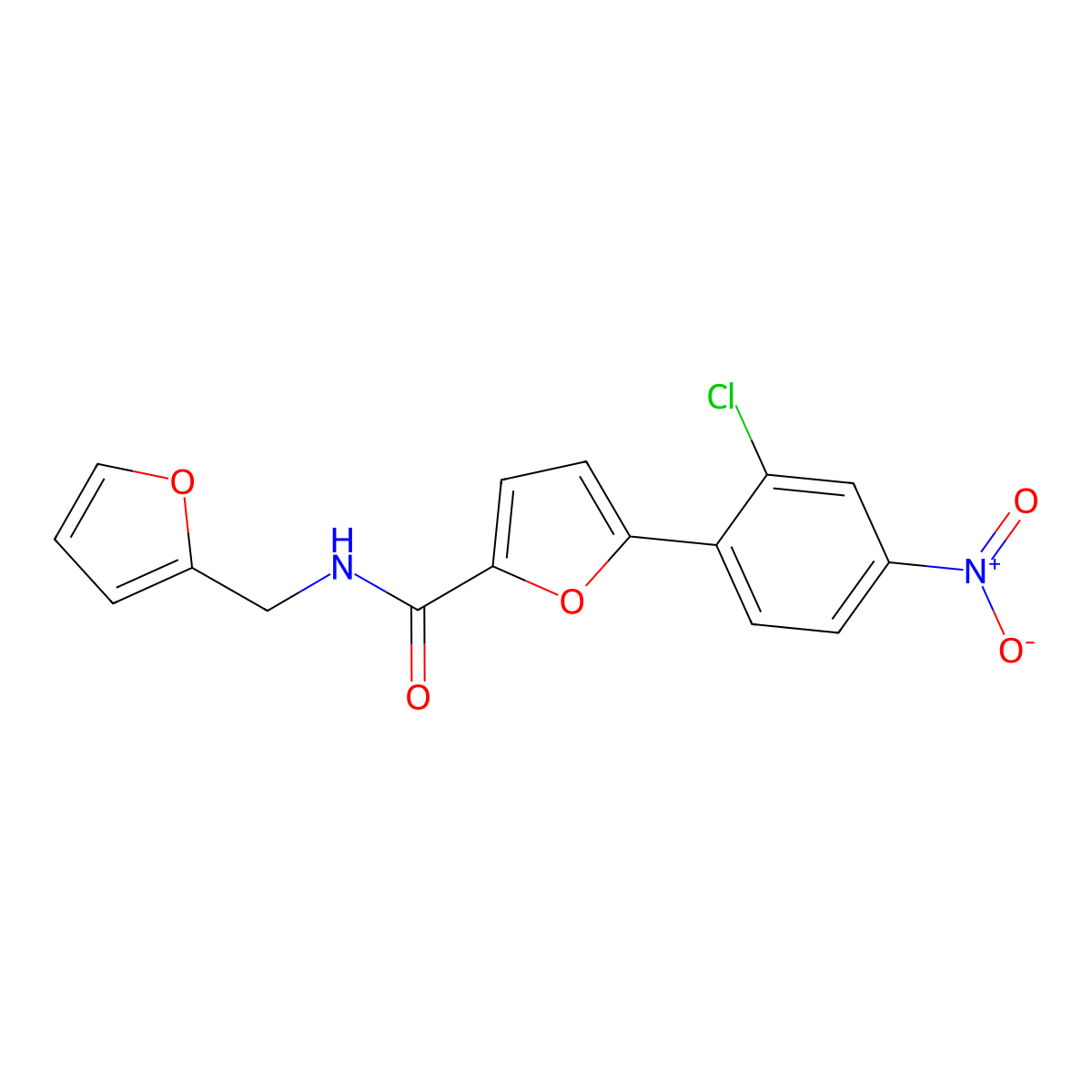 5-(2-chloro-4-nitrophenyl)-N-(furan-2-ylmethyl)furan-2-carboxamide molecular structure, CAS 618397-03-8