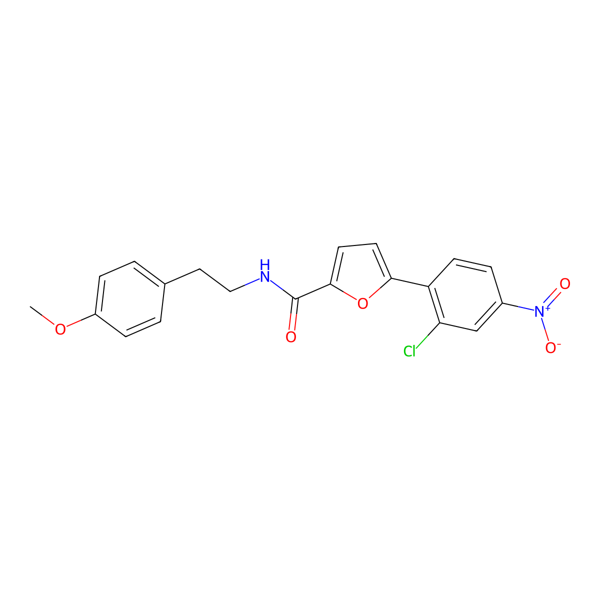 5-(2-chloro-4-nitrophenyl)-N-[2-(4-methoxyphenyl)ethyl]furan-2-carboxamide molecular structure, CAS 618397-06-1