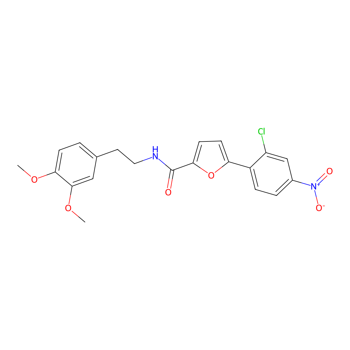 5-(2-chloro-4-nitrophenyl)-N-[2-(3,4-dimethoxyphenyl)ethyl]furan-2-carboxamide molecular structure, CAS 618397-09-4