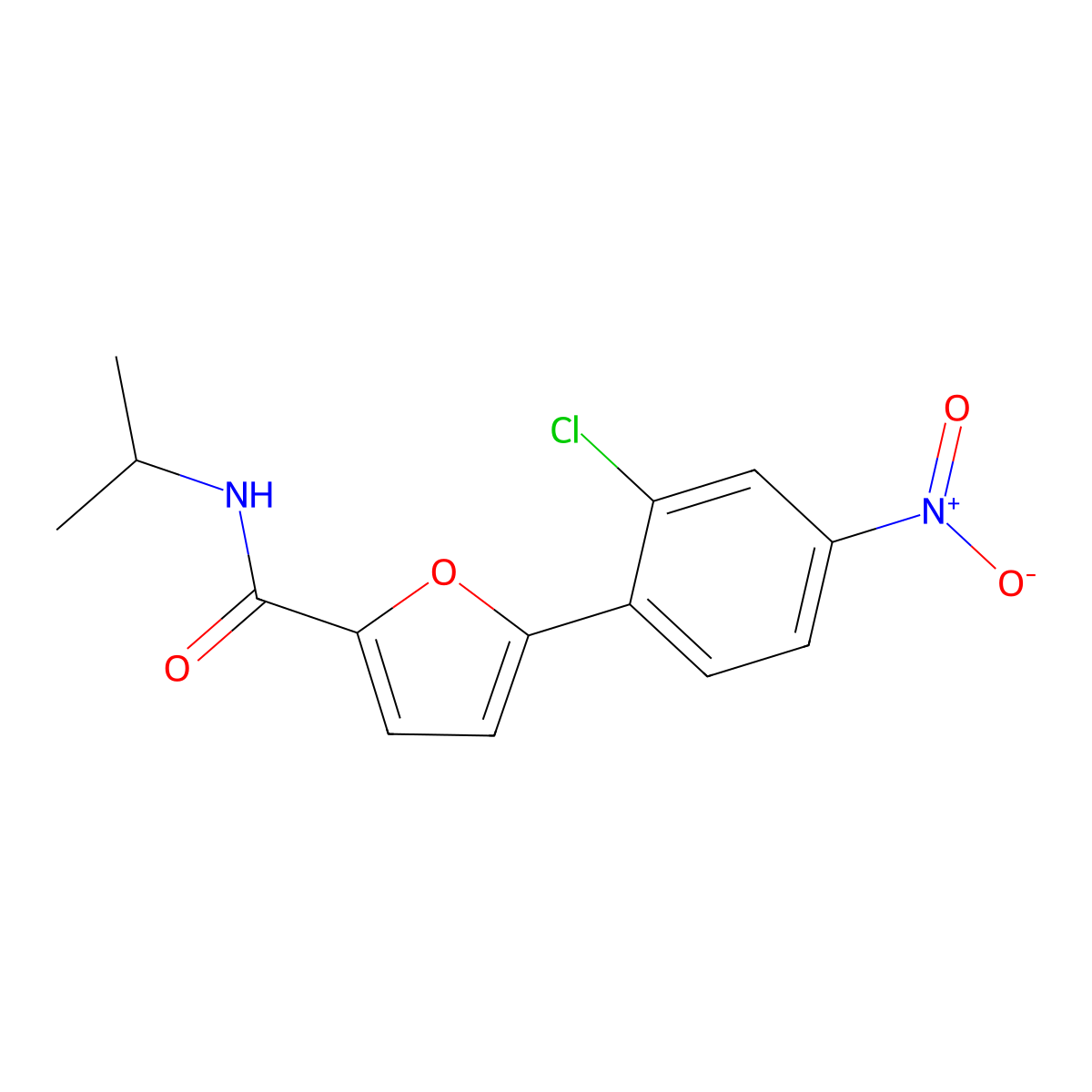 5-(2-chloro-4-nitrophenyl)-N-isopropylfuran-2-carboxamide molecular structure, CAS 618397-15-2