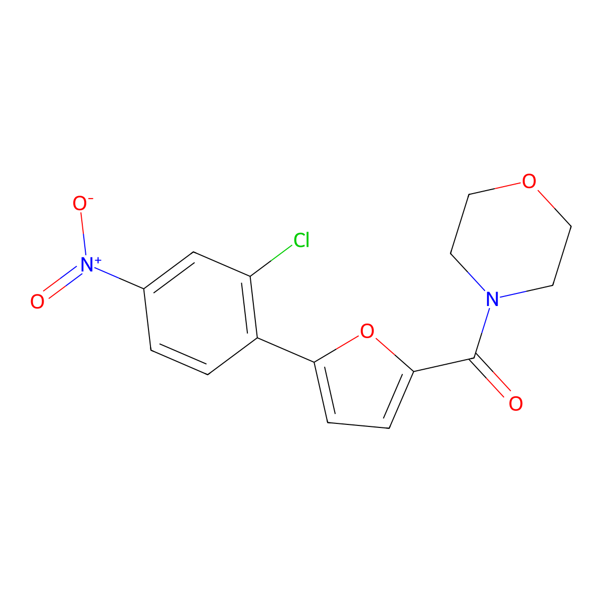 (5-(2-Chloro-4-nitrophenyl)furan-2-yl)(morpholino)methanone molecular structure, CAS 618397-30-1