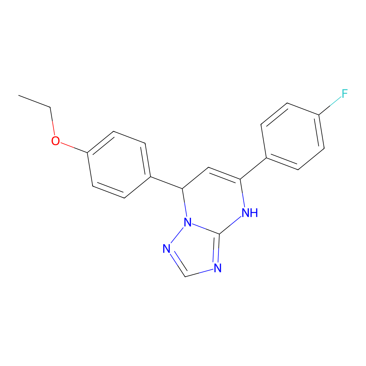 7-(4-Ethoxyphenyl)-5-(4-fluorophenyl)-4,7-dihydro[1,2,4]triazolo[1,5-a]pyrimidine molecular structure, CAS 618397-54-9