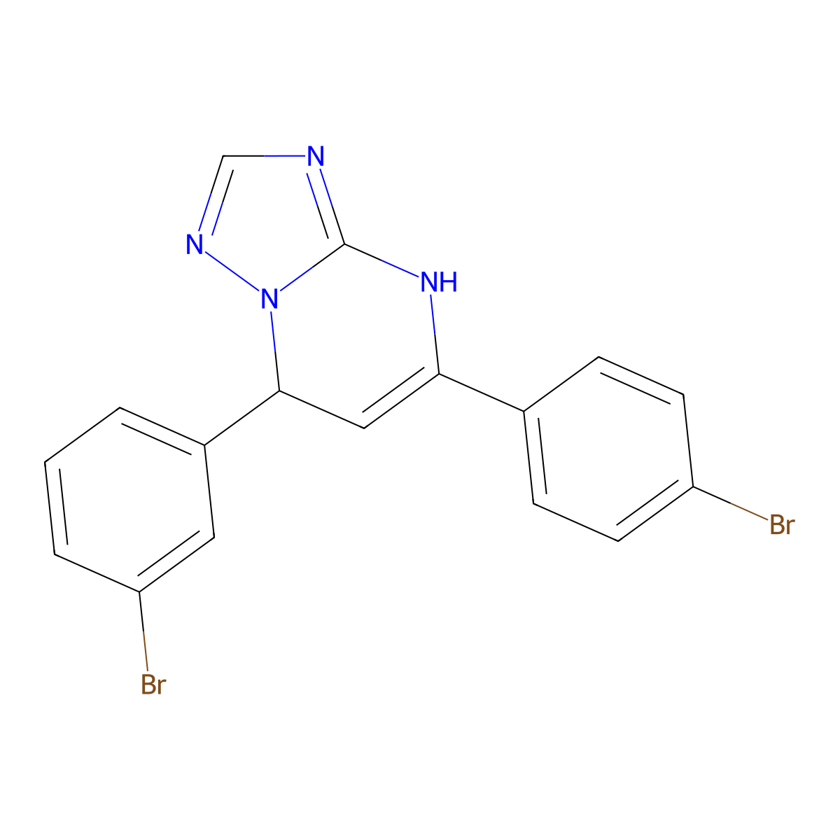7-(3-Bromophenyl)-5-(4-bromophenyl)-4,7-dihydro[1,2,4]triazolo[1,5-a]pyrimidine molecular structure, CAS 618397-73-2