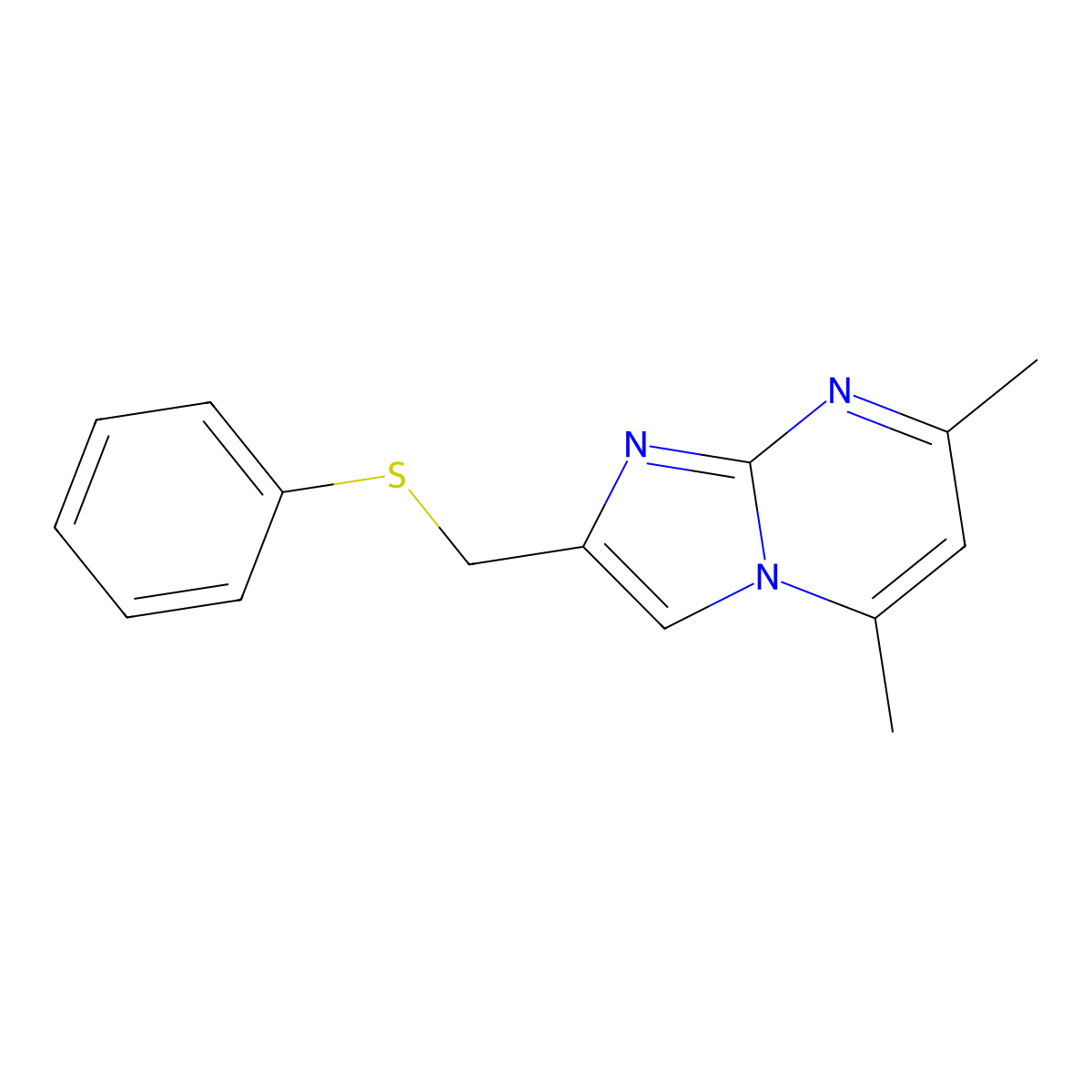 5,7-Dimethyl-2-[(phenylsulfanyl)methyl]imidazo[1,2-a]pyrimidine molecular structure, CAS 618399-01-2
