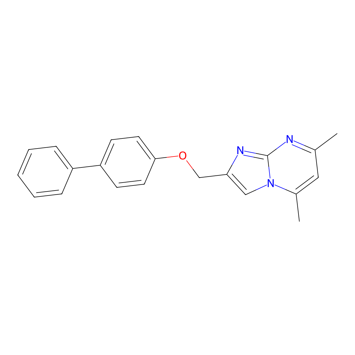 2-[(Biphenyl-4-yloxy)methyl]-5,7-dimethylimidazo[1,2-a]pyrimidine molecular structure, CAS 618399-66-9