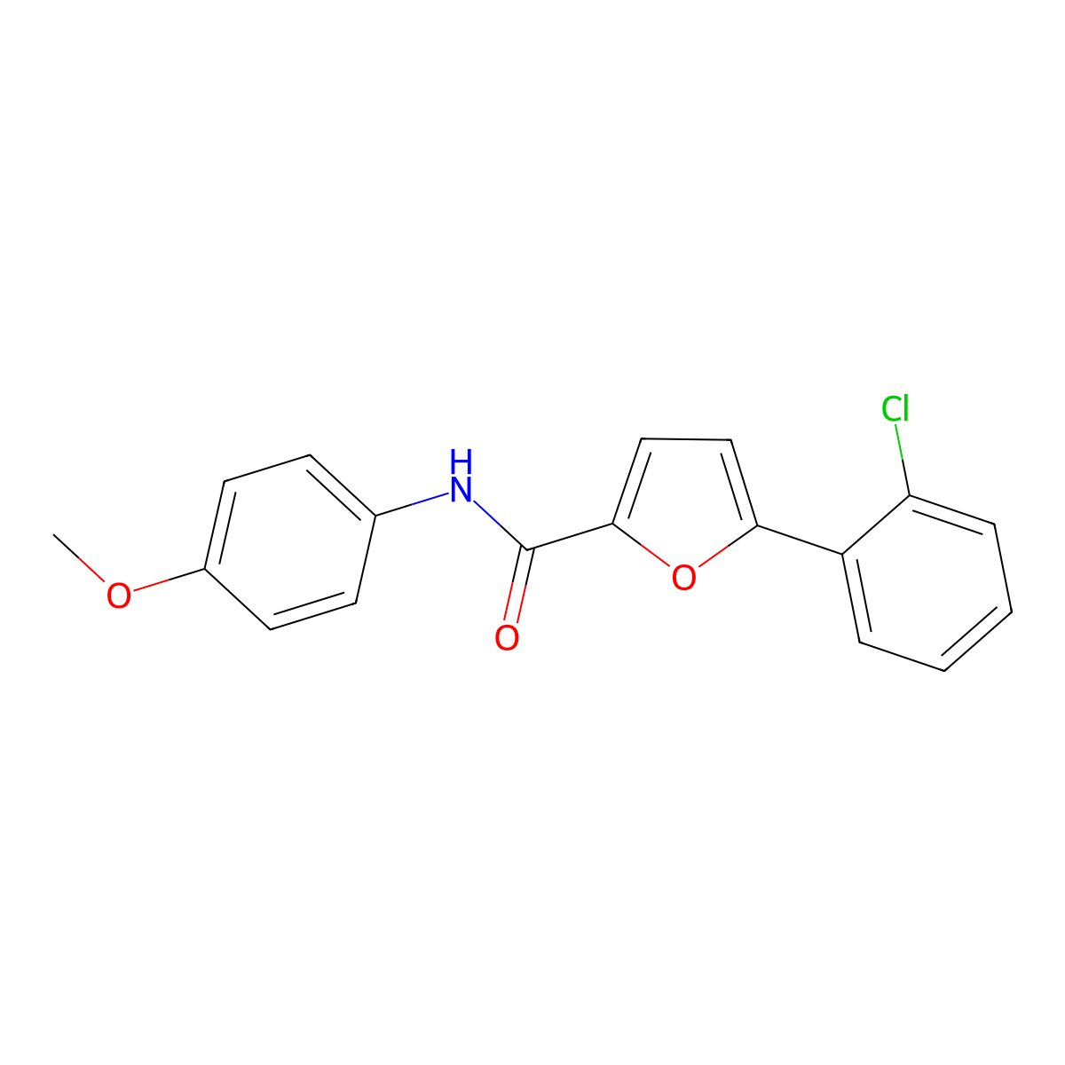 5-(2-Chlorophenyl)-N-(4-methoxyphenyl)-2-furamide molecular structure, CAS 618399-97-6