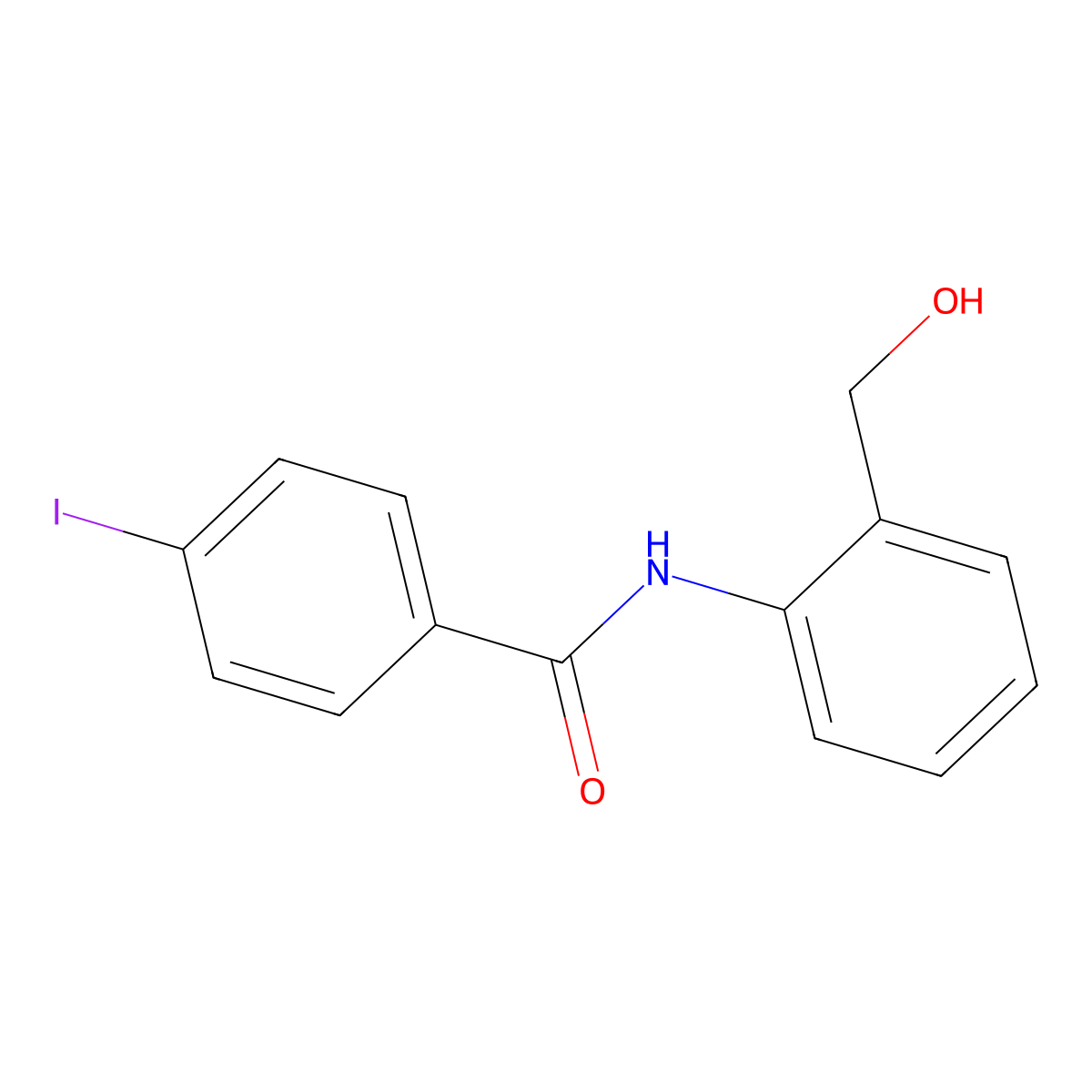 N-[2-(hydroxymethyl)phenyl]-4-iodobenzamide molecular structure, CAS 6184-03-8