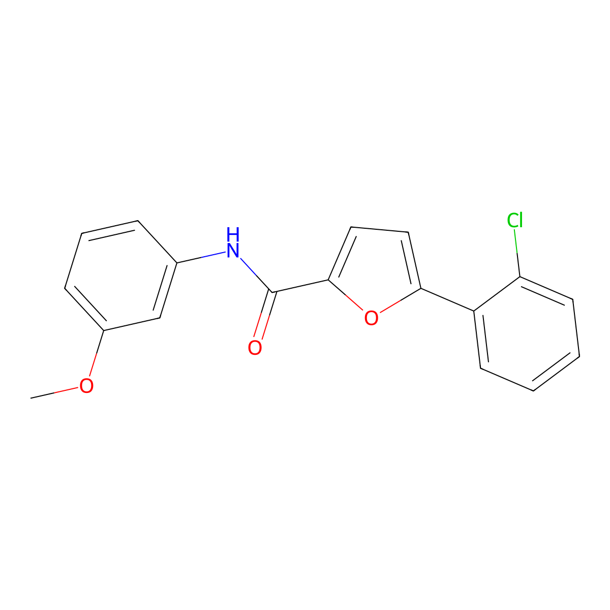 5-(2-Chlorophenyl)-N-(3-methoxyphenyl)-2-furamide molecular structure, CAS 618400-00-3