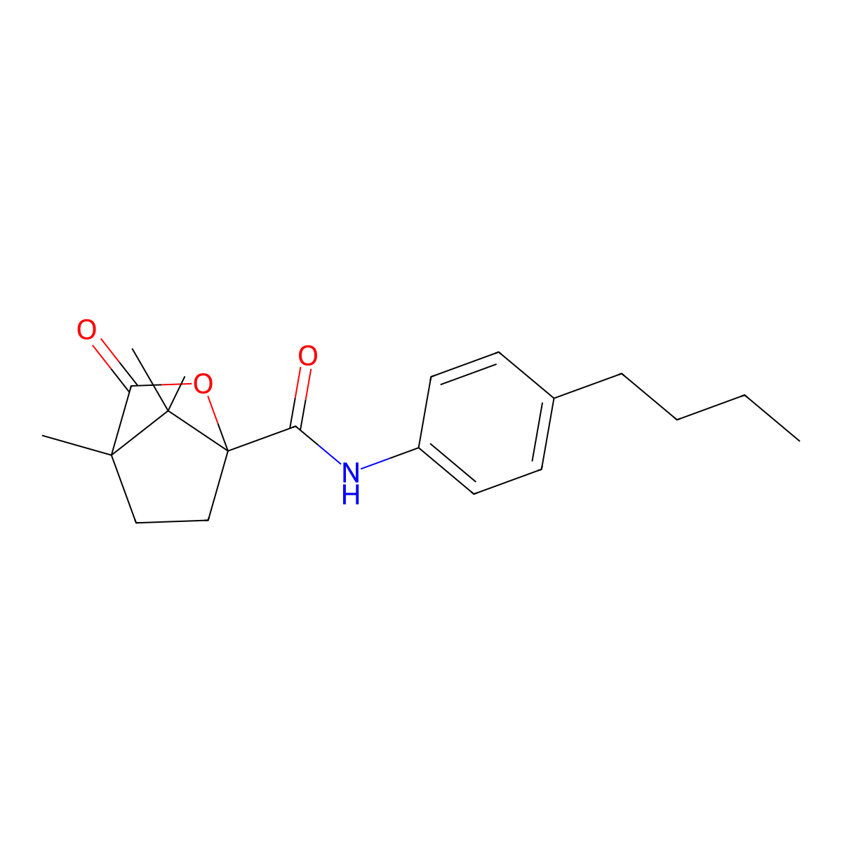 N-(4-butylphenyl)-4,7,7-trimethyl-3-oxo-2-oxabicyclo[2.2.1]heptane-1-carboxamide molecular structure, CAS 618400-22-9