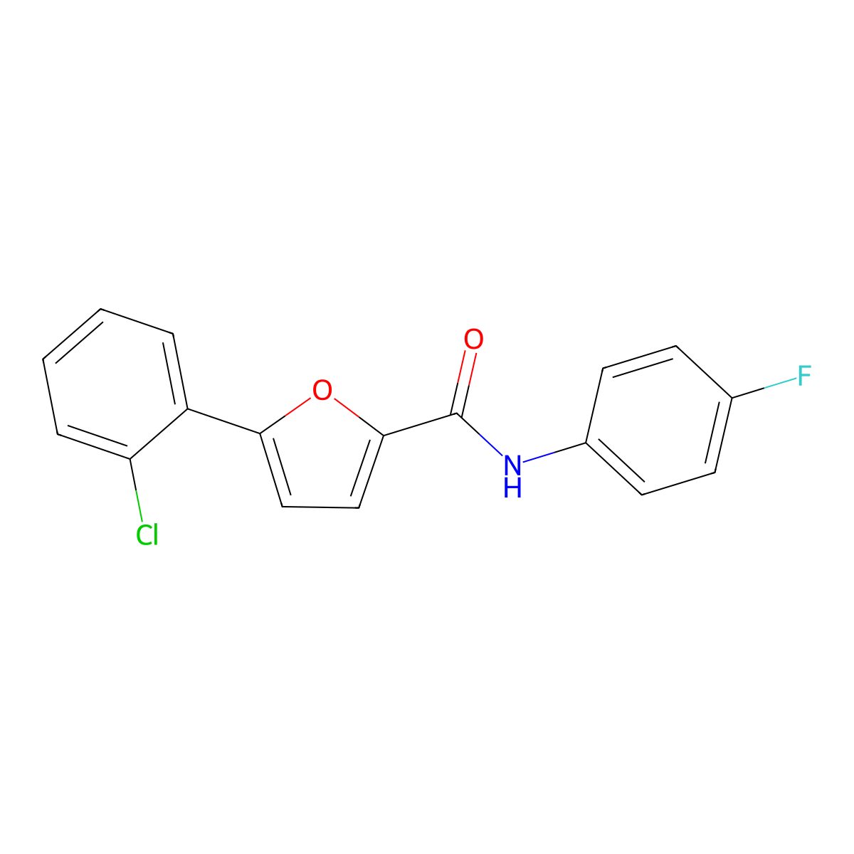5-(2-Chlorophenyl)-N-(4-fluorophenyl)-2-furamide molecular structure, CAS 618400-45-6