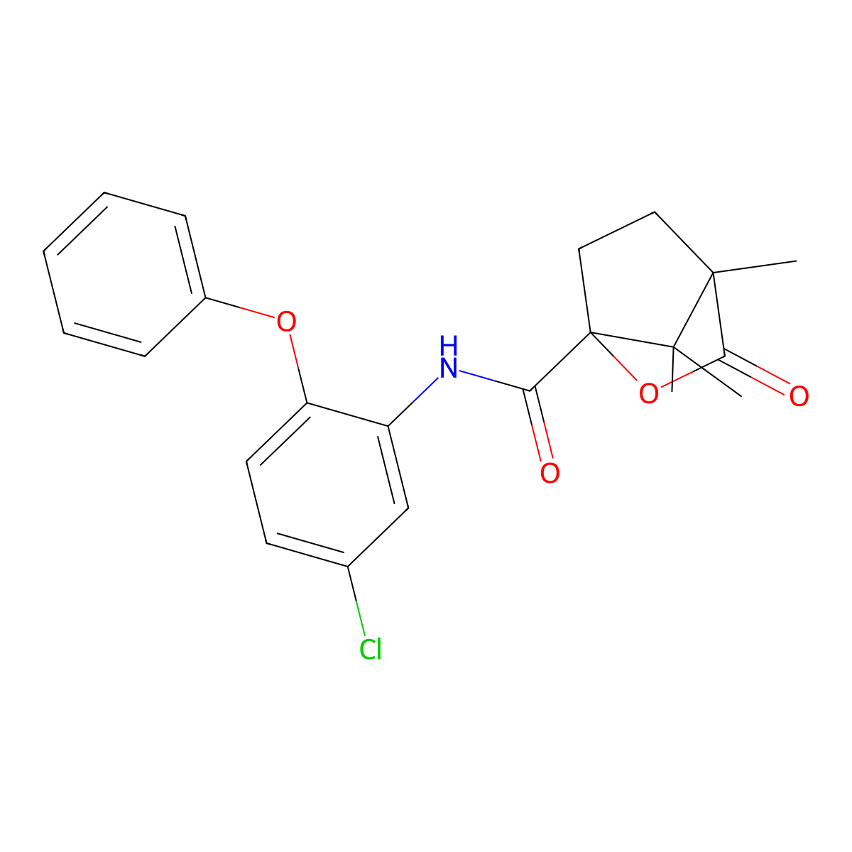 N-(5-chloro-2-phenoxyphenyl)-1,7,7-trimethyl-2-oxo-3-oxabicyclo[2.2.1]heptane-4-carboxamide molecular structure, CAS 618401-13-1