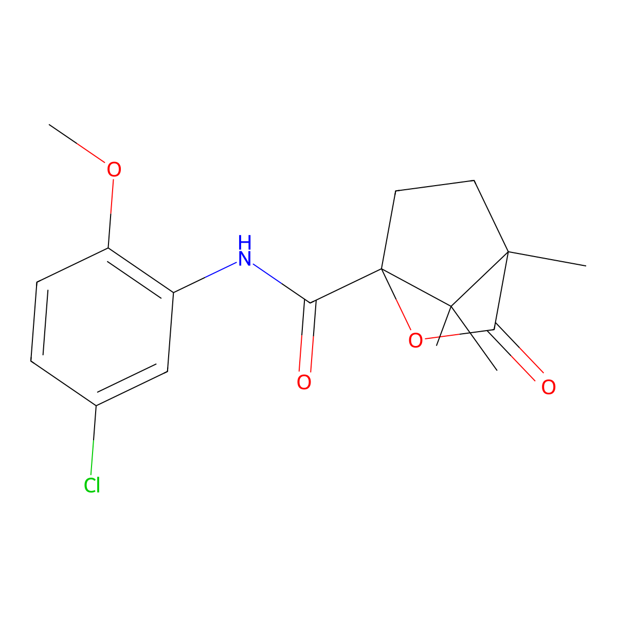 N-(5-chloro-2-methoxyphenyl)-4,7,7-trimethyl-3-oxo-2-oxabicyclo[2.2.1]heptane-1-carboxamide molecular structure, CAS 618401-18-6