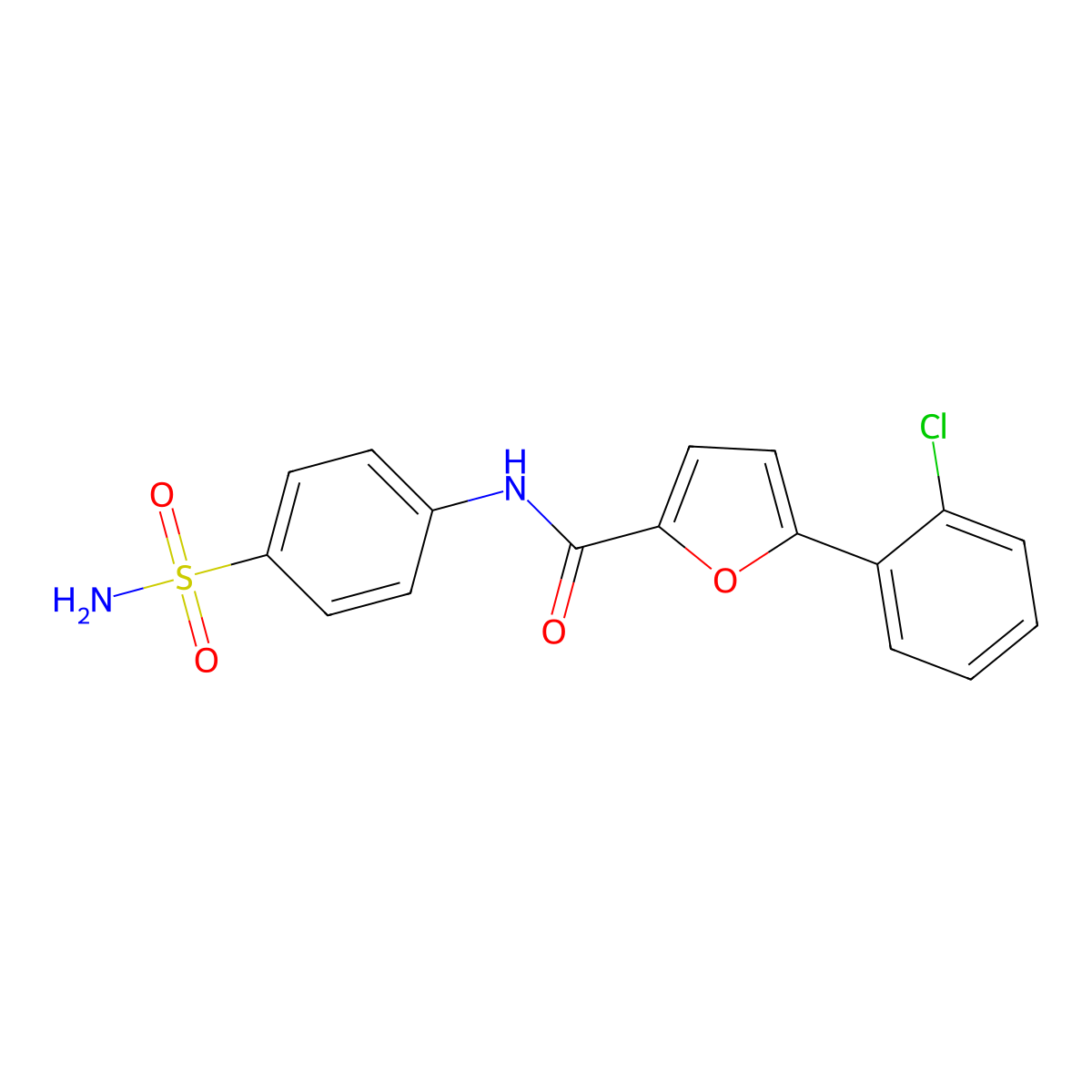 5-(2-chlorophenyl)-N-(4-sulfamoylphenyl)furan-2-carboxamide molecular structure, CAS 618401-57-3