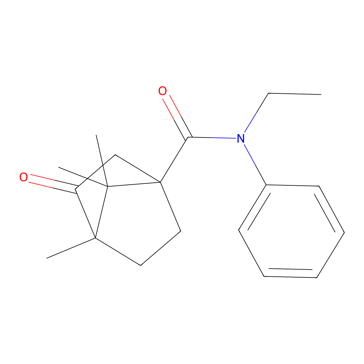 (1S,4S)-N-ethyl-4,7,7-trimethyl-3-oxo-N-phenylbicyclo[2.2.1]heptane-1-carboxamide molecular structure, CAS 618401-81-3
