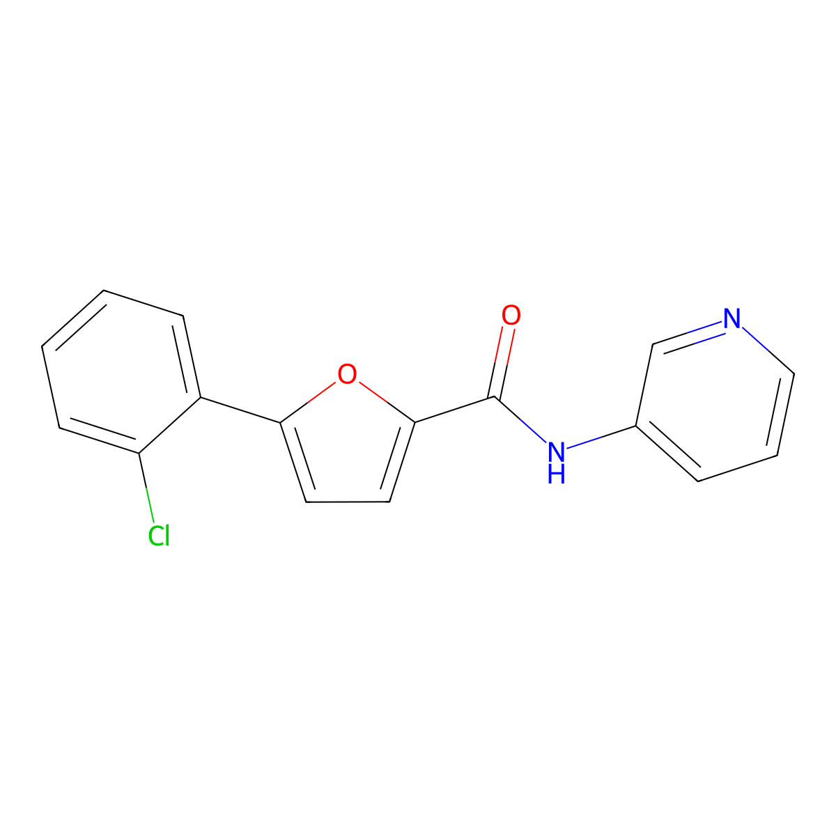 5-(2-chlorophenyl)-N-(pyridin-3-yl)furan-2-carboxamide molecular structure, CAS 618401-87-9