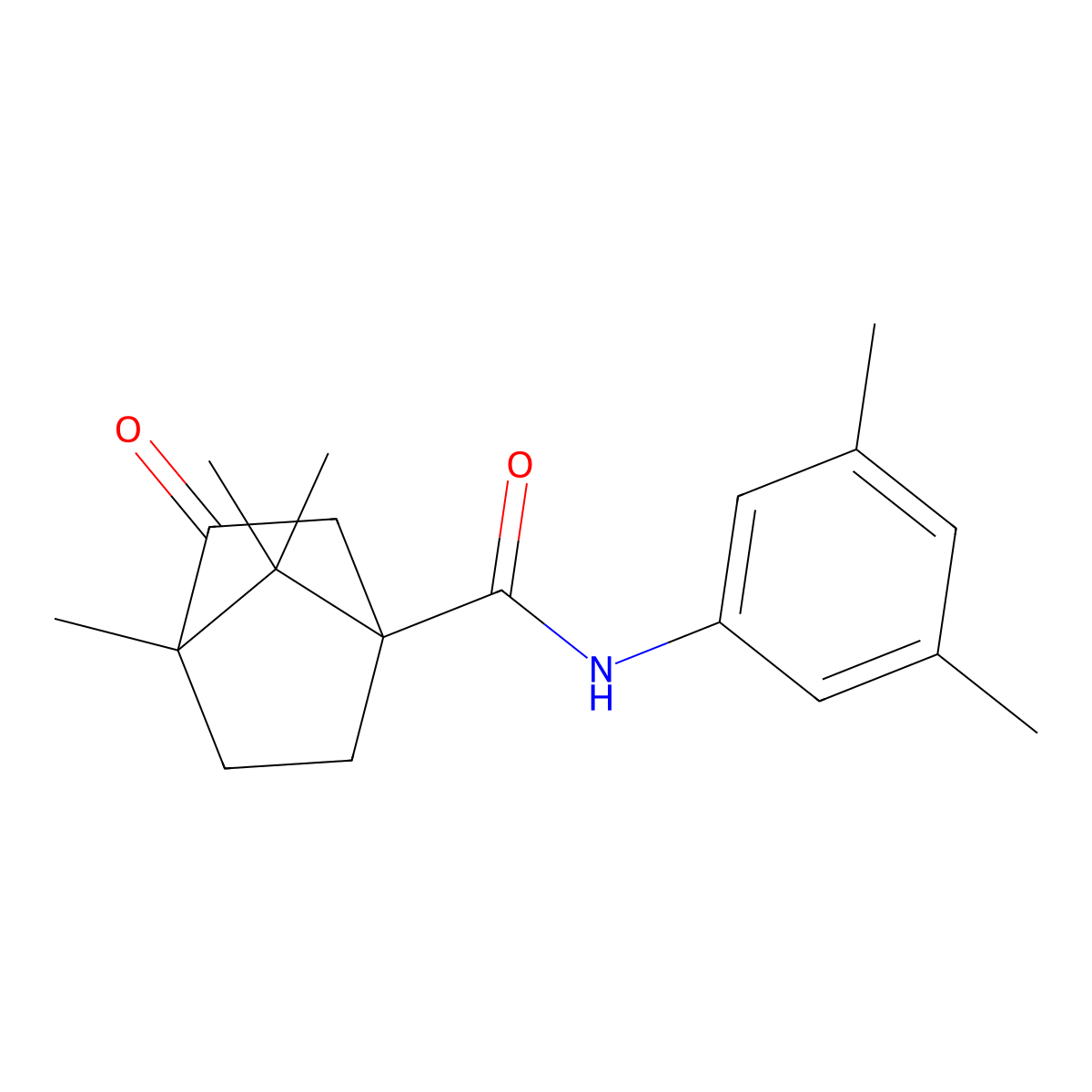 N-(3,5-dimethylphenyl)-1,7,7-trimethyl-2-oxobicyclo[2.2.1]heptane-4-carboxamide molecular structure, CAS 618402-04-3