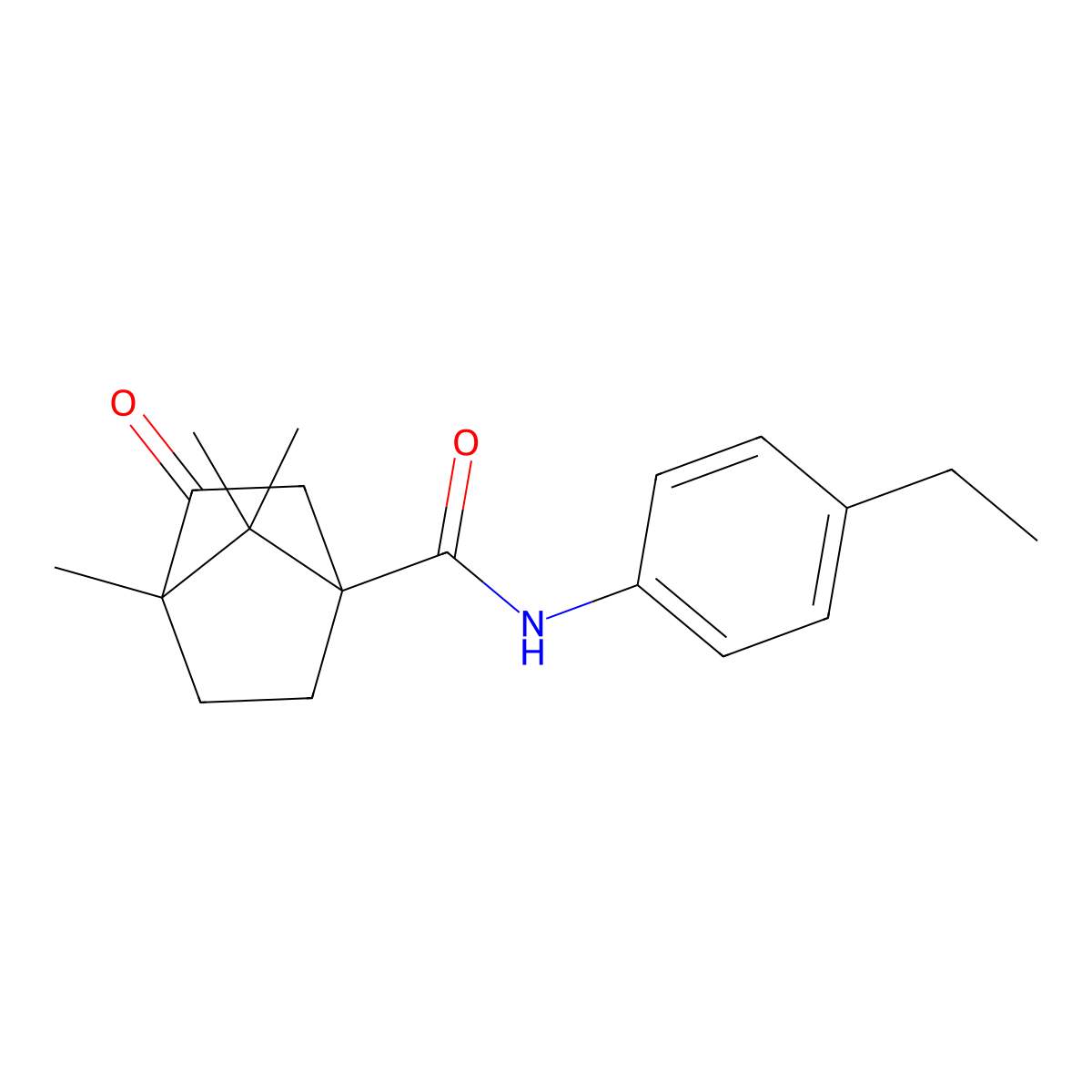 N-(4-ethylphenyl)-1,7,7-trimethyl-2-oxobicyclo[2.2.1]heptane-4-carboxamide molecular structure, CAS 618402-61-2