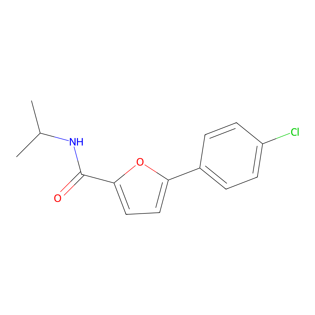 5-(4-chlorophenyl)-N-propan-2-ylfuran-2-carboxamide molecular structure, CAS 618402-92-9