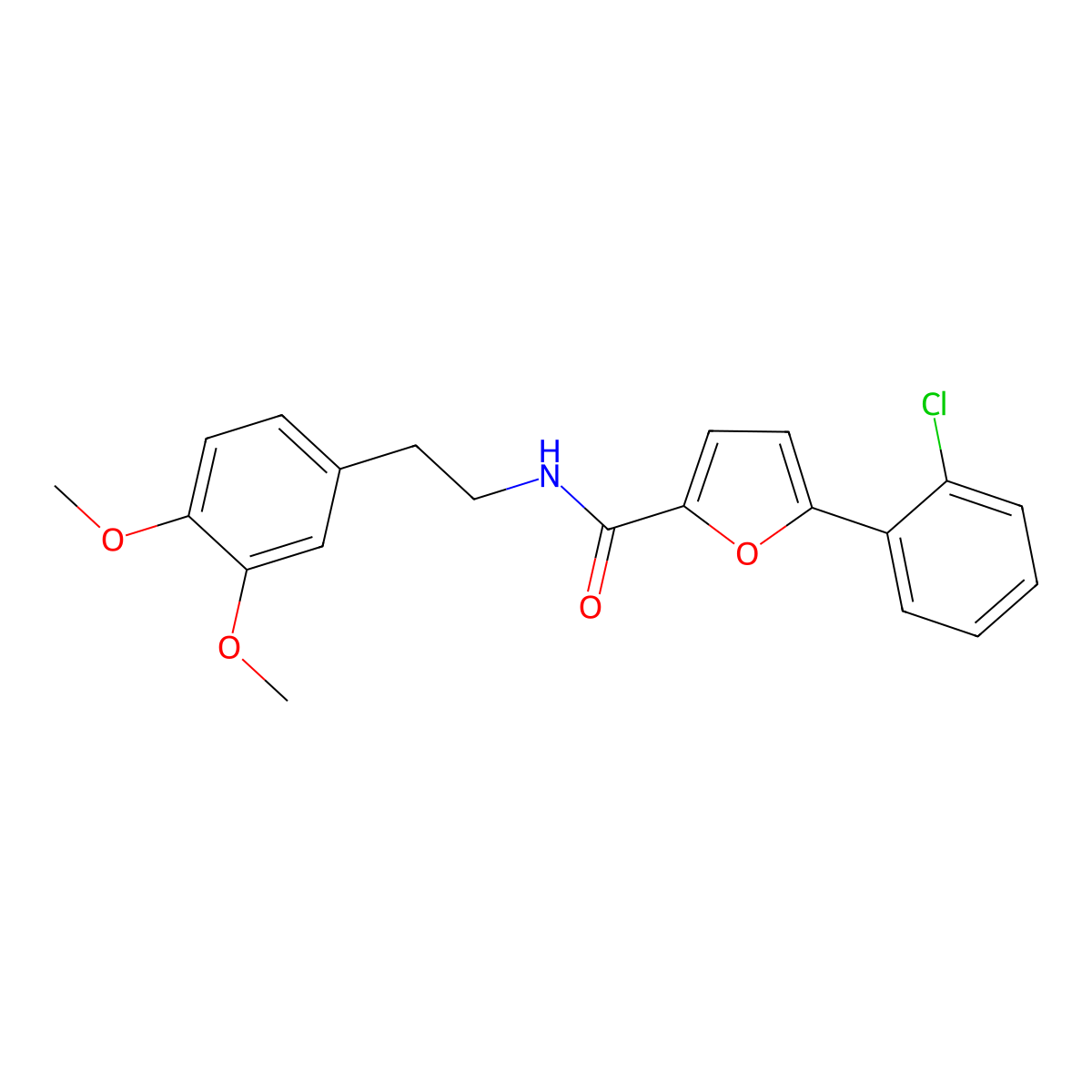 5-(2-chlorophenyl)-N-(3,4-dimethoxyphenethyl)furan-2-carboxamide molecular structure, CAS 618402-93-0