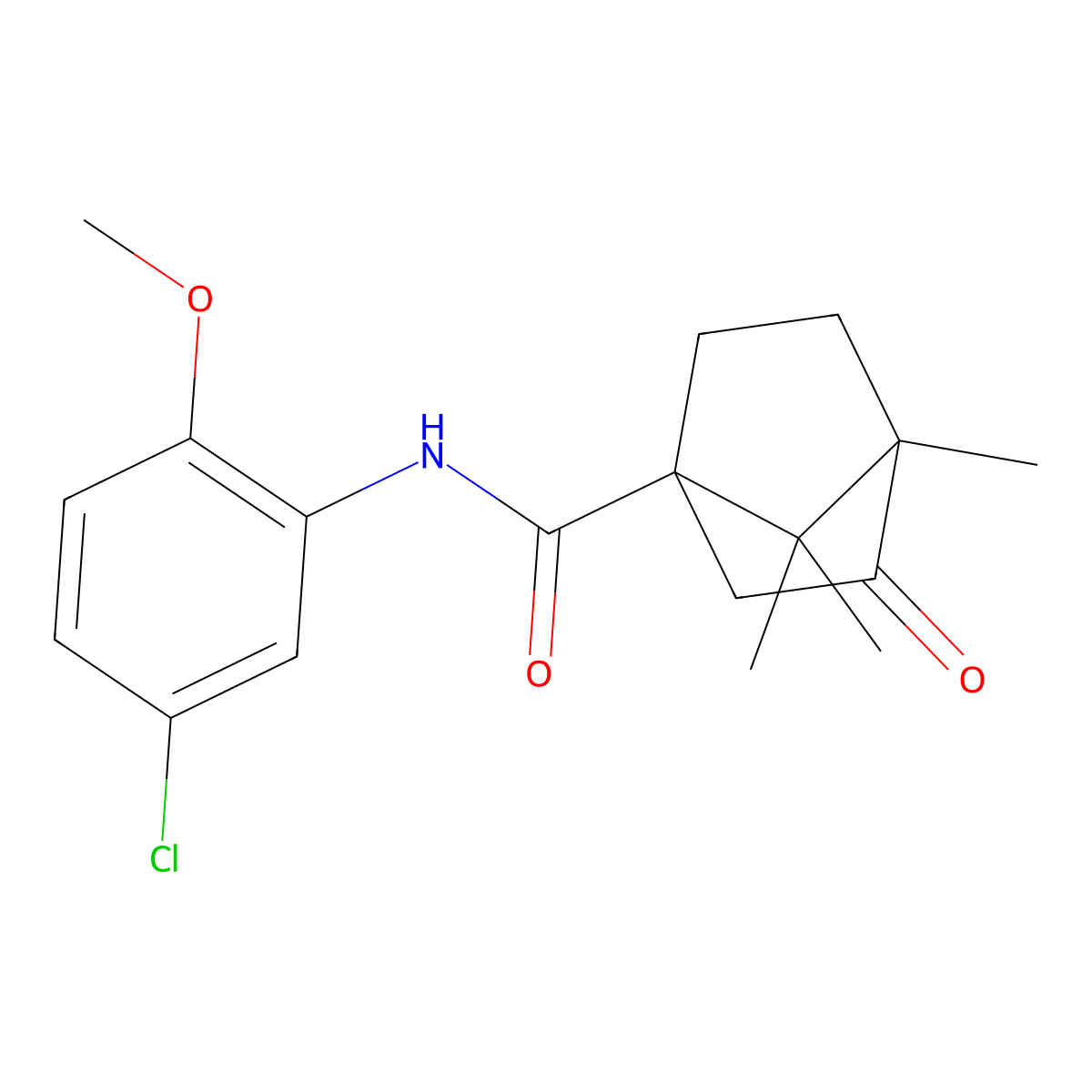 N-(5-chloro-2-methoxyphenyl)-4,7,7-trimethyl-3-oxobicyclo[2.2.1]heptane-1-carboxamide molecular structure, CAS 618403-01-3
