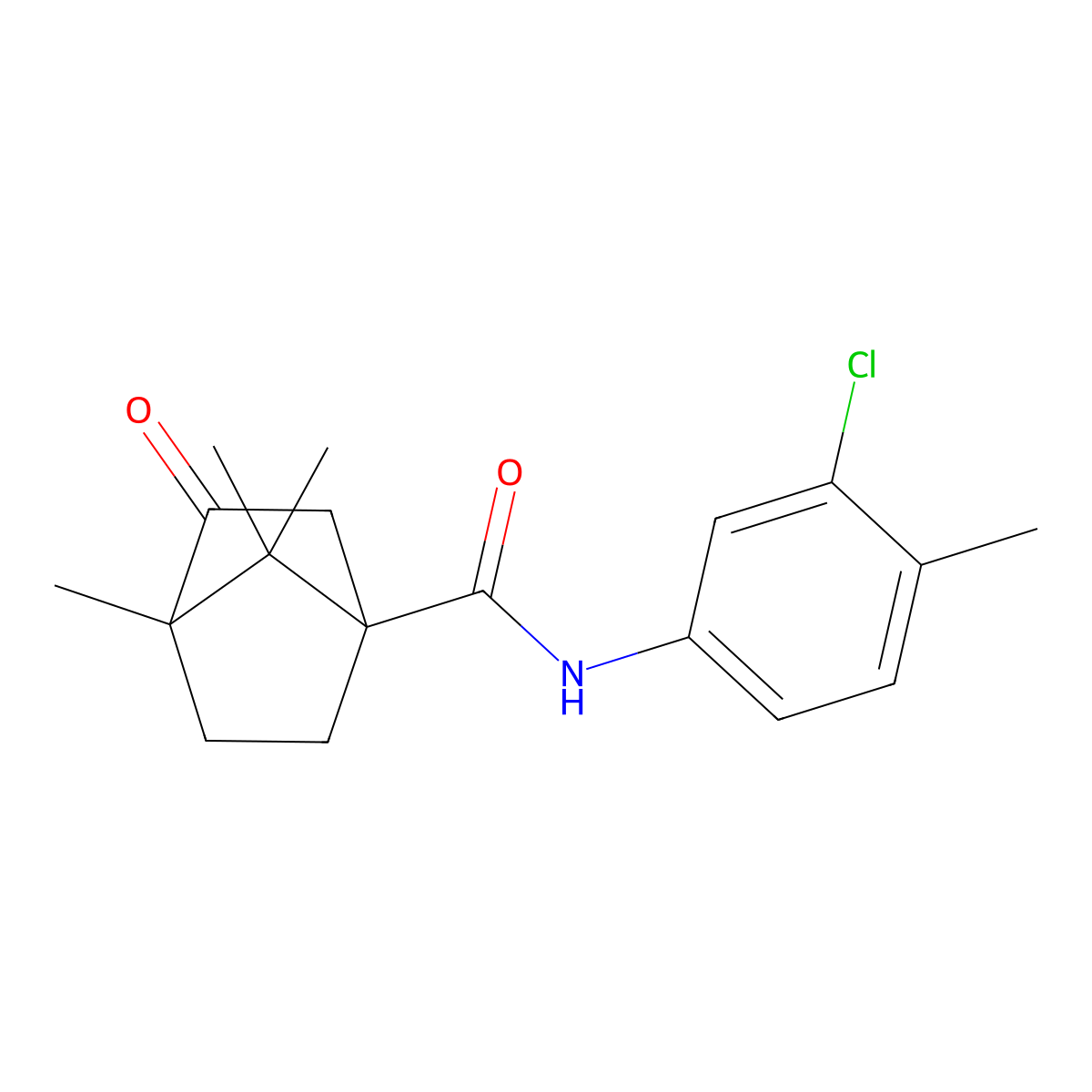 N-(3-chloro-4-methylphenyl)-1,7,7-trimethyl-2-oxobicyclo[2.2.1]heptane-4-carboxamide molecular structure, CAS 618403-13-7