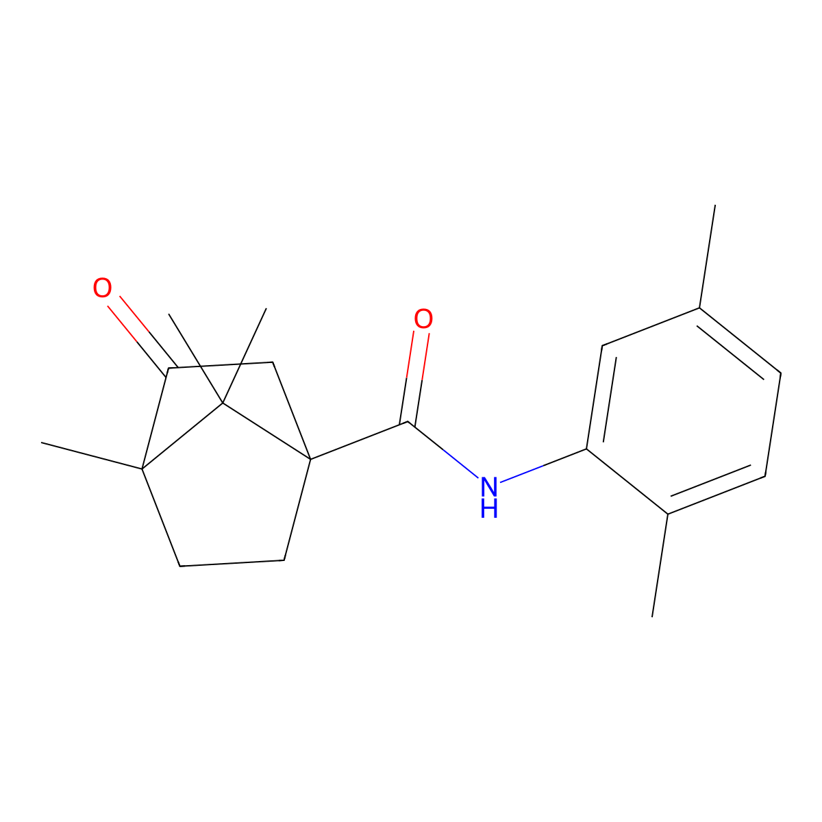 N-(2,5-dimethylphenyl)-4,7,7-trimethyl-3-oxobicyclo[2.2.1]heptane-1-carboxamide molecular structure, CAS 618403-18-2