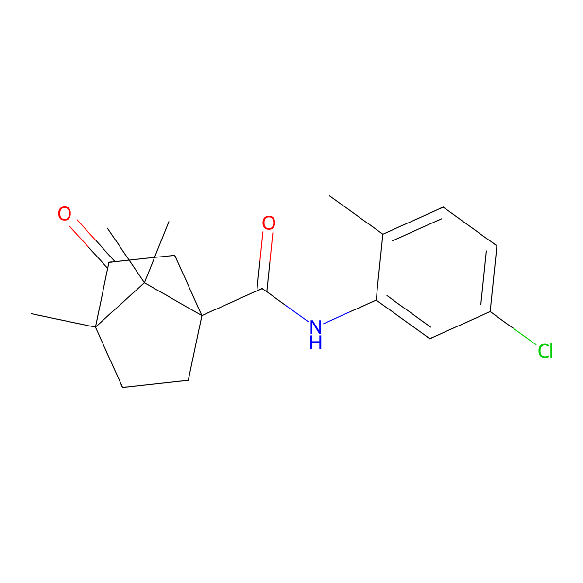 N-(5-chloro-2-methylphenyl)-4,7,7-trimethyl-3-oxobicyclo[2.2.1]heptane-1-carboxamide molecular structure, CAS 618403-22-8