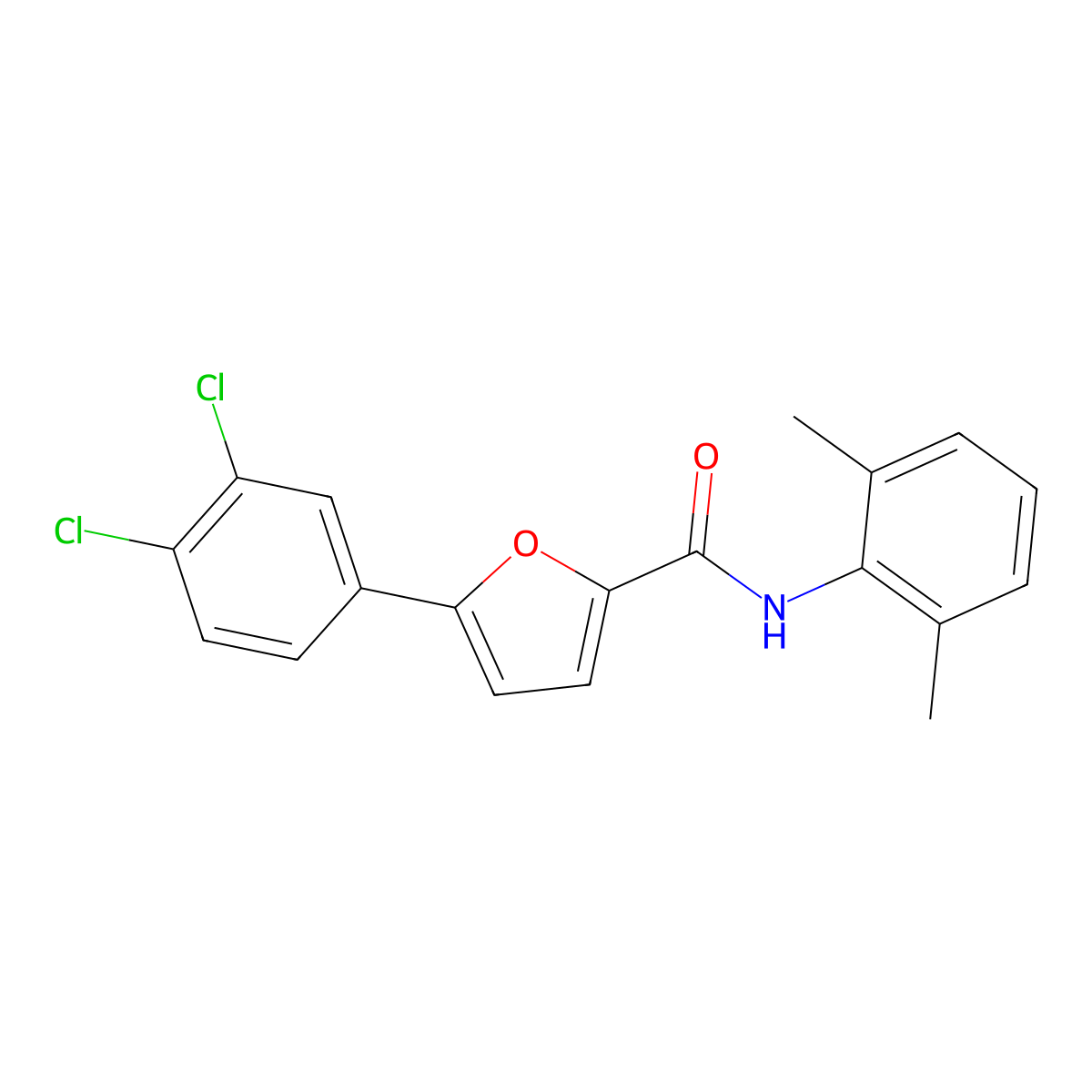 5-(3,4-dichlorophenyl)-N-(2,6-dimethylphenyl)furan-2-carboxamide molecular structure, CAS 618403-44-4