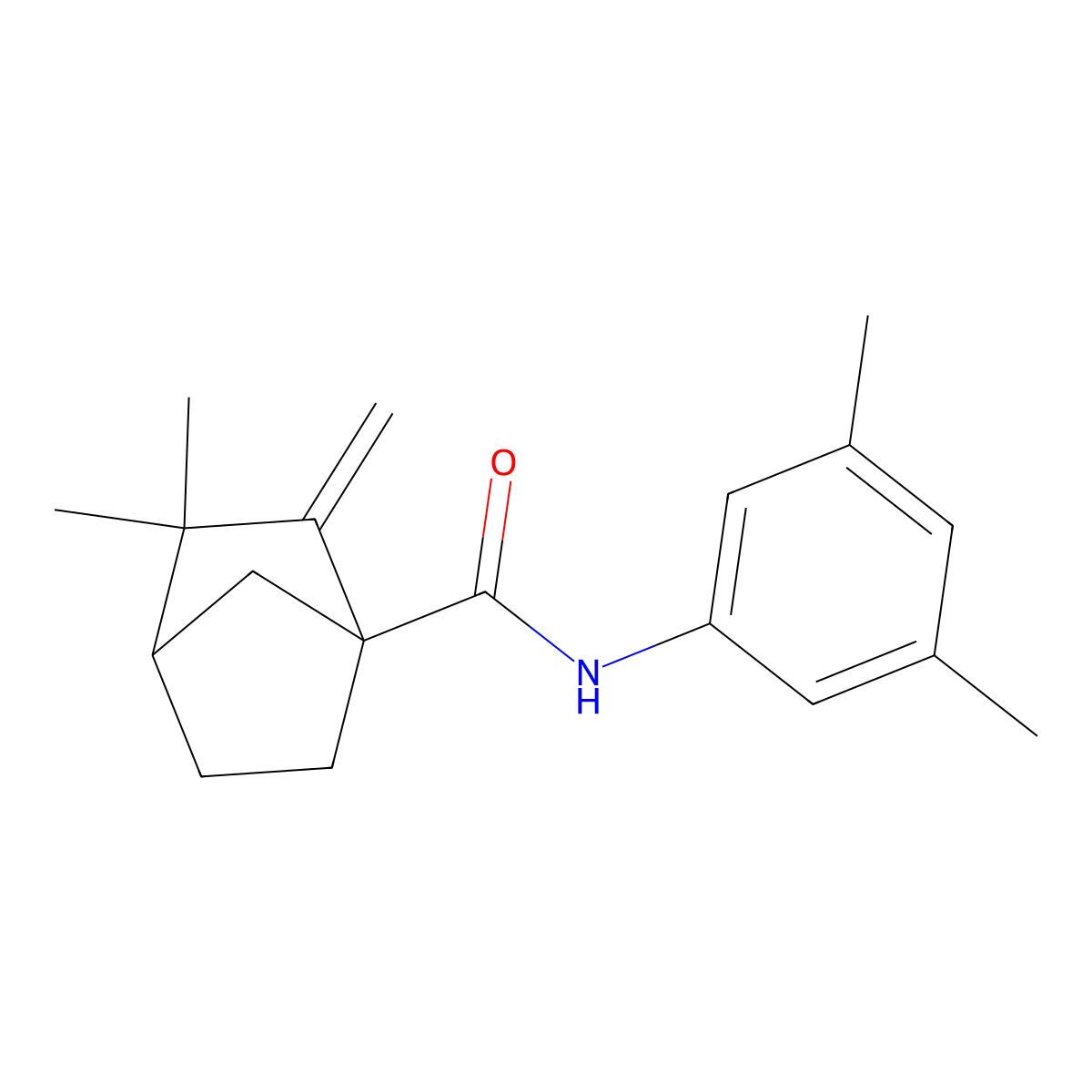 N-(3,5-dimethylphenyl)-3,3-dimethyl-2-methylenebicyclo[2.2.1]heptane-1-carboxamide molecular structure, CAS 618404-13-0