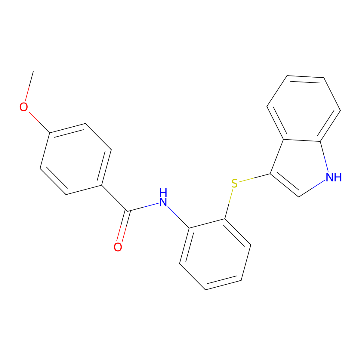 N-[2-(1H-indol-3-ylsulfanyl)phenyl]-4-methoxybenzamide molecular structure, CAS 618404-22-1