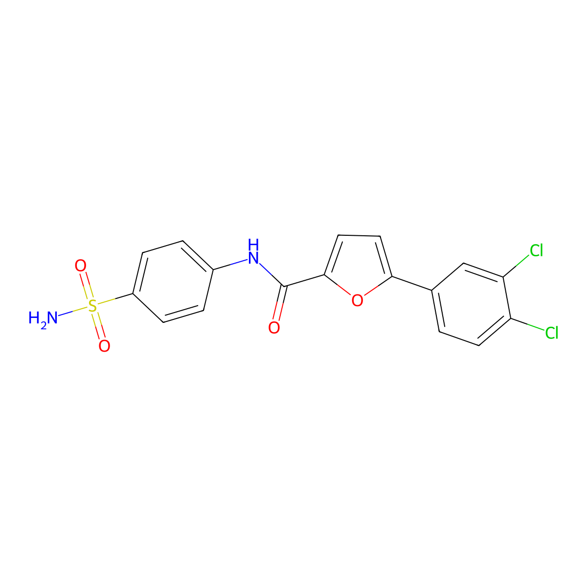5-(3,4-dichlorophenyl)-N-(4-sulfamoylphenyl)furan-2-carboxamide molecular structure, CAS 618404-99-2
