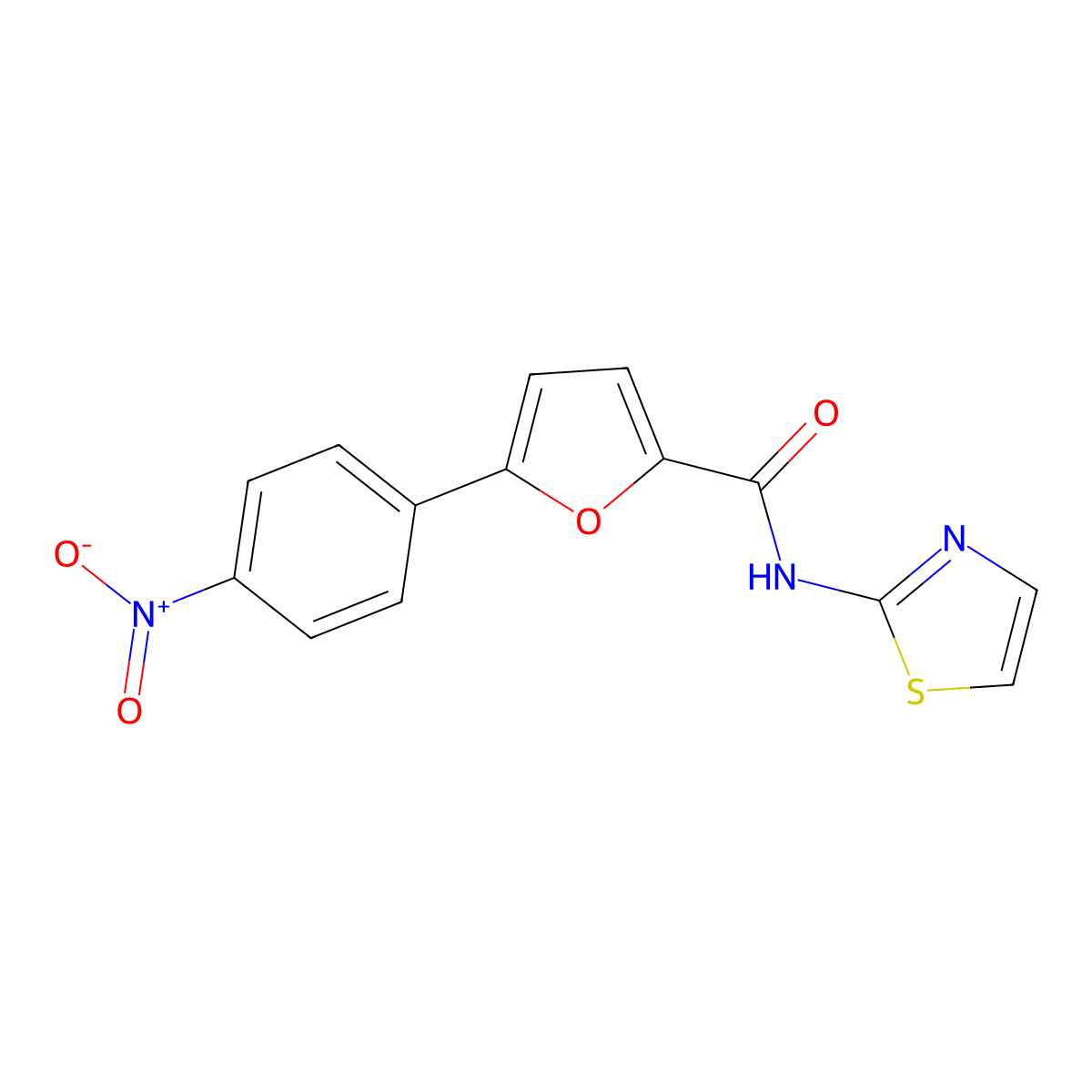 5-(4-nitrophenyl)-N-(1,3-thiazol-2-yl)furan-2-carboxamide molecular structure, CAS 618405-48-4
