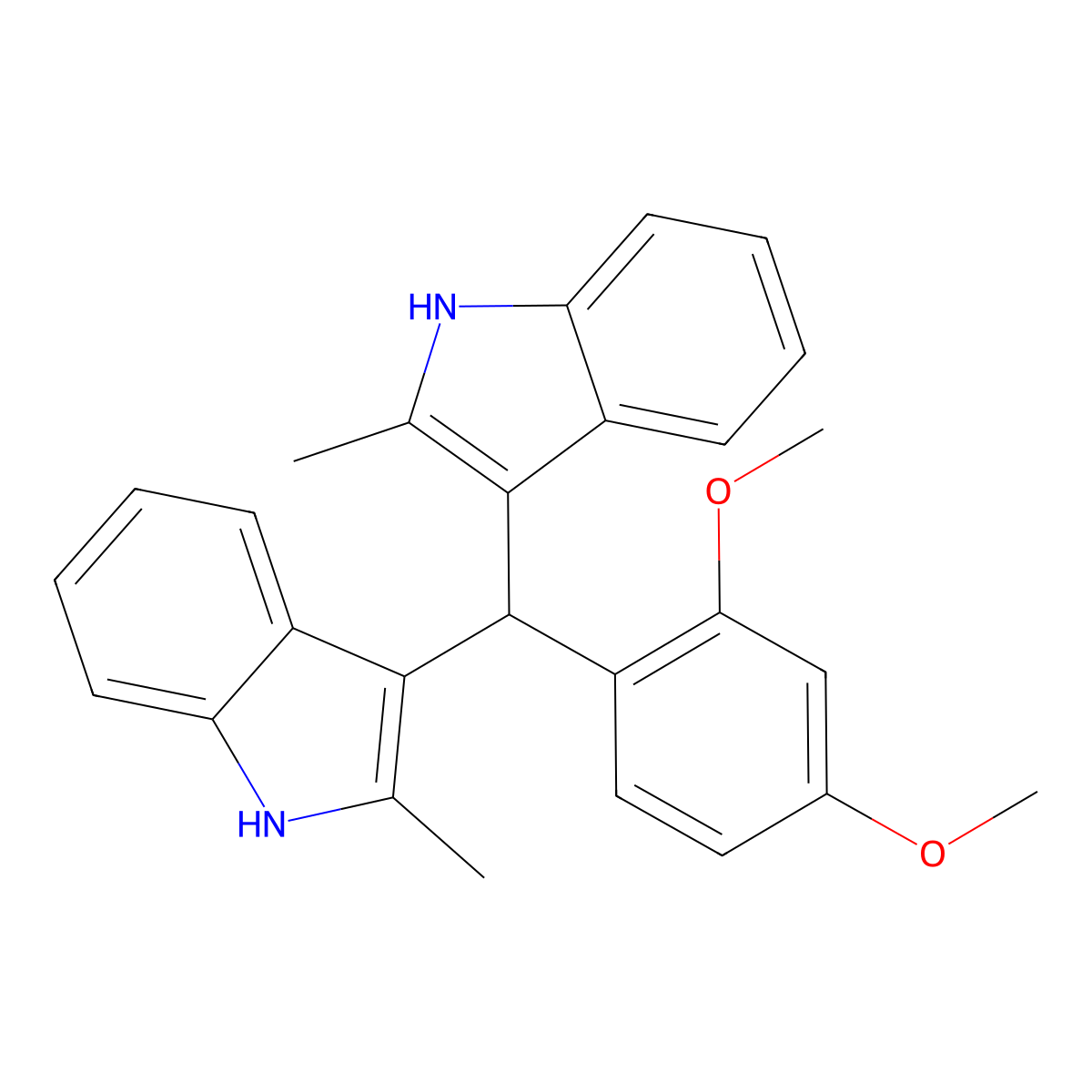 3-[(2,4-dimethoxyphenyl)-(2-methyl-1H-indol-3-yl)methyl]-2-methyl-1H-indole molecular structure, CAS 618406-44-3