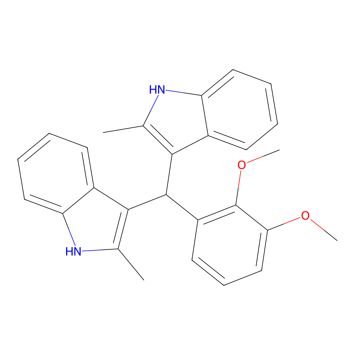 3-[(2,3-dimethoxyphenyl)(2-methyl-1H-indol-3-yl)methyl]-2-methyl-1H-indole molecular structure, CAS 618406-87-4