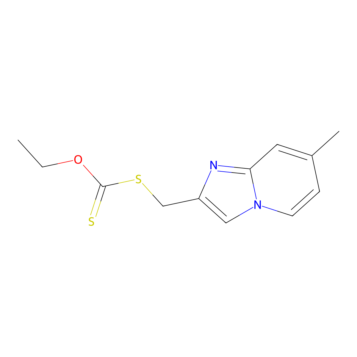 Ethoxy[({7-methylimidazo[1,2-a]pyridin-2-yl}methyl)sulfanyl]methanethione molecular structure, CAS 618406-95-4