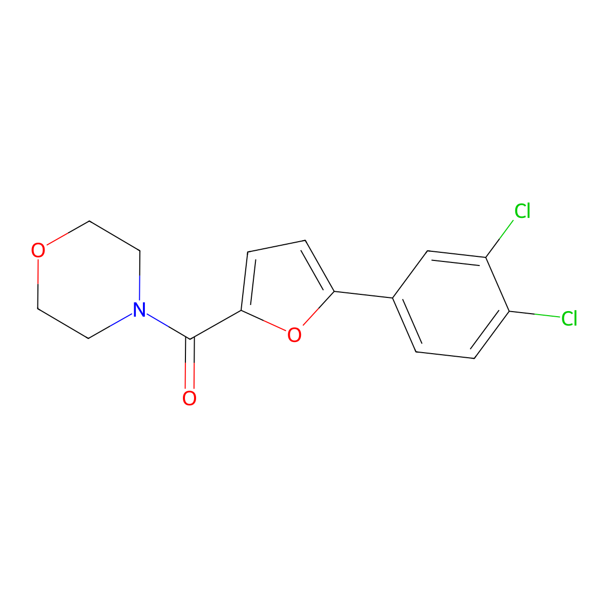 (5-(3,4-Dichlorophenyl)furan-2-yl)(morpholino)methanone molecular structure, CAS 618407-46-8