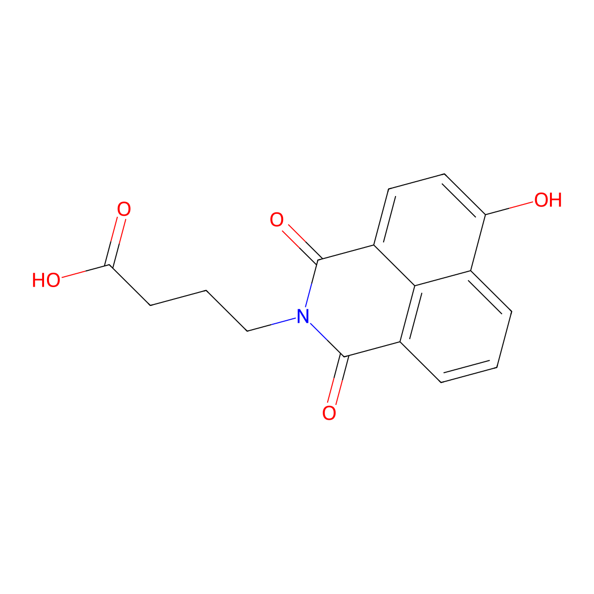 4-(6-hydroxy-1,3-dioxo-1H-benzo[de]isoquinolin-2(3H)-yl)butanoic acid molecular structure, CAS 618408-31-4